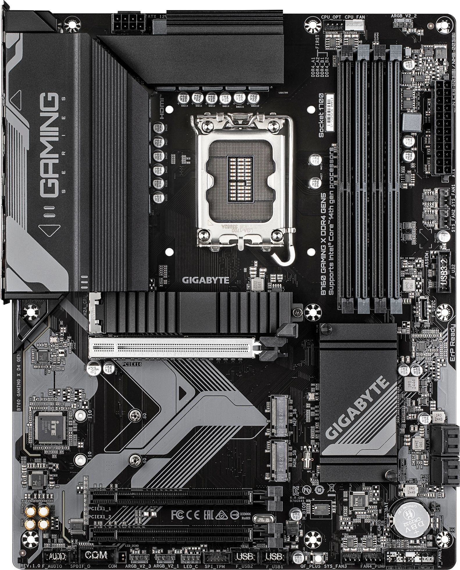 Материнская плата Gigabyte B760 GAMING X DDR4 GEN5 Soc-1700 Intel B760 4xDDR4 ATX AC`97 8ch(7.1) 2.5Gg RAID+HDMI+DP — миниатюра 2