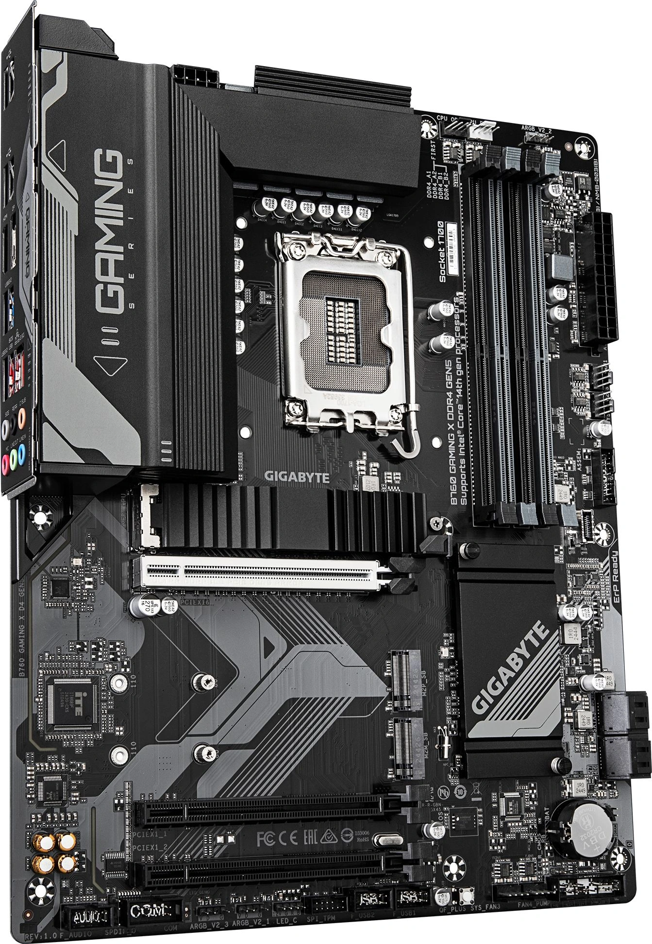 Материнская плата Gigabyte B760 GAMING X DDR4 GEN5 Soc-1700 Intel B760 4xDDR4 ATX AC`97 8ch(7.1) 2.5Gg RAID+HDMI+DP — миниатюра 3