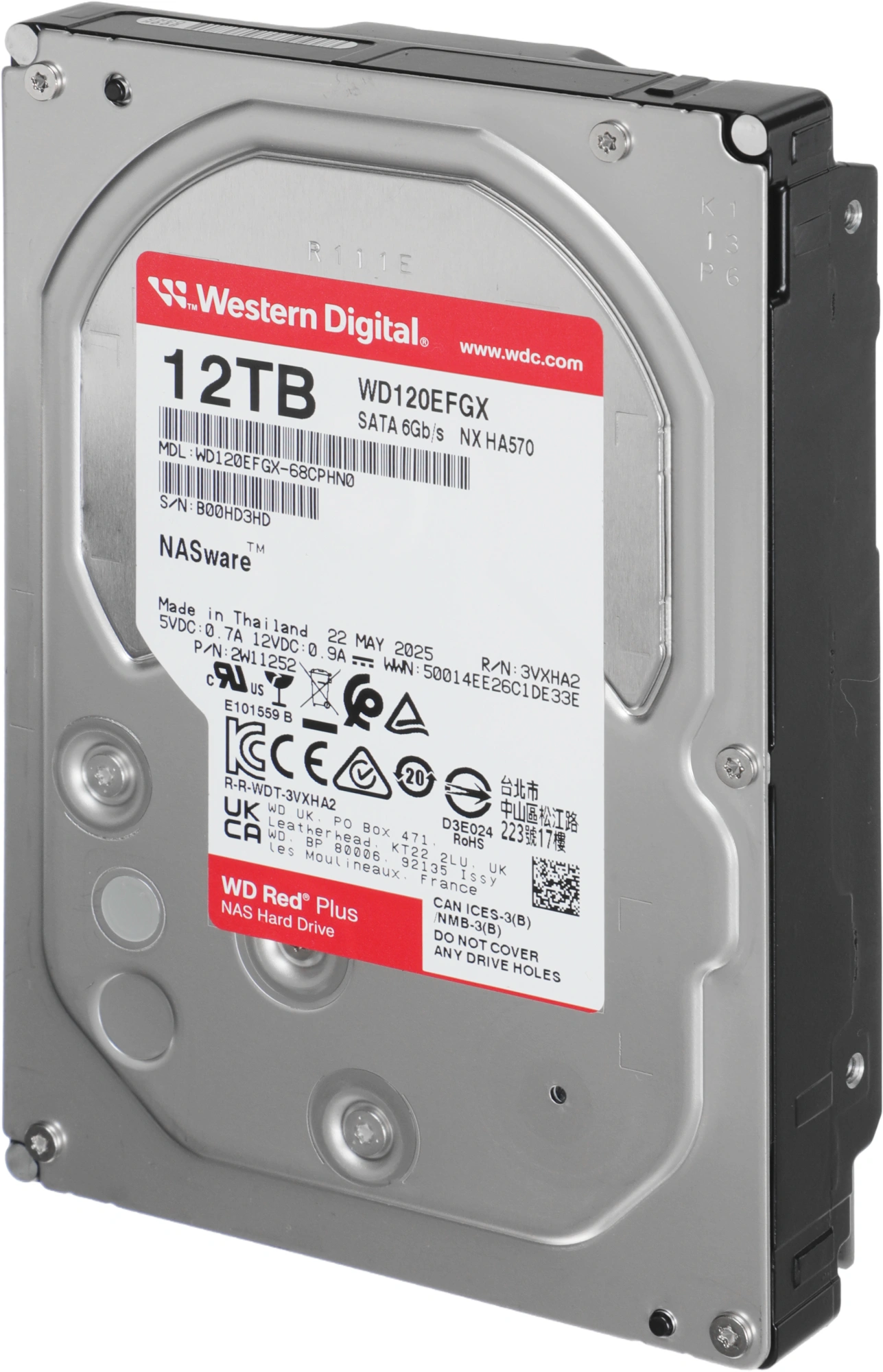 Жесткий диск WD SATA-III 12TB WD120EFGX NAS Red Plus (7200rpm) 512Mb 3.5" — миниатюра 5