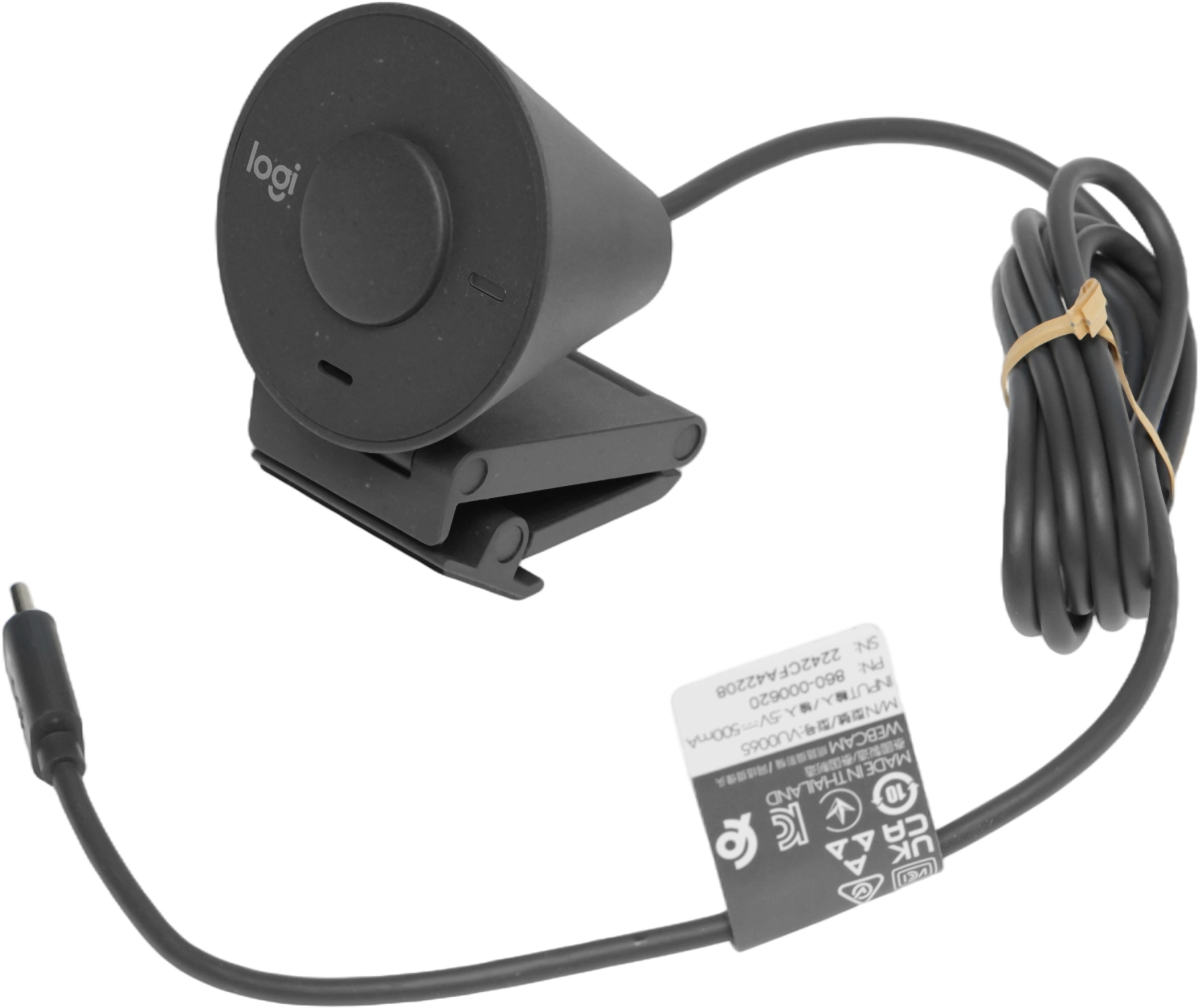 Камера Web Logitech HD Webcam Brio 300 черный 2Mpix (1920x1080) USB Type-C с микрофоном (960-001438) — миниатюра 9