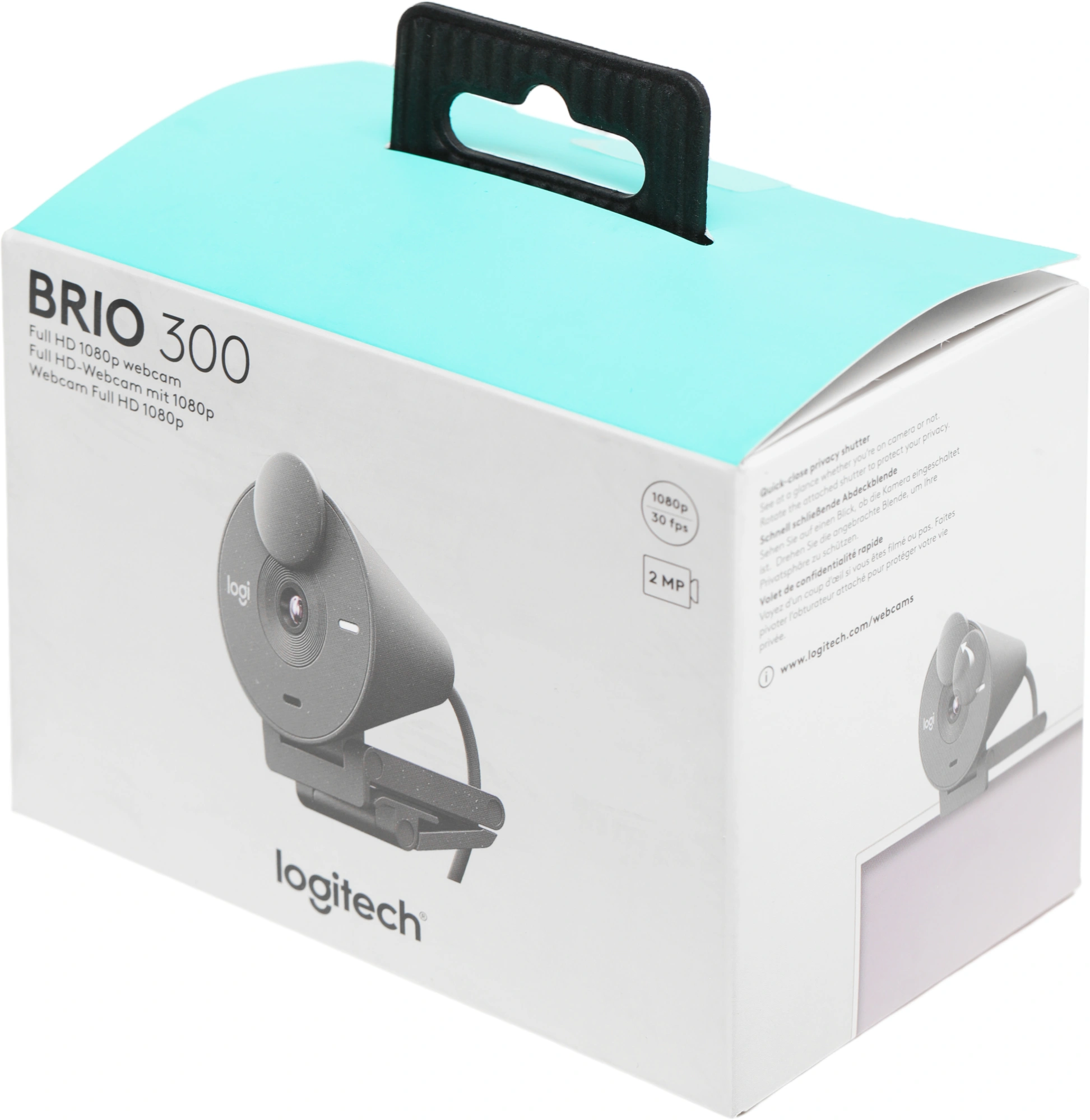 Камера Web Logitech HD Webcam Brio 300 черный 2Mpix (1920x1080) USB Type-C с микрофоном (960-001438) — миниатюра 8
