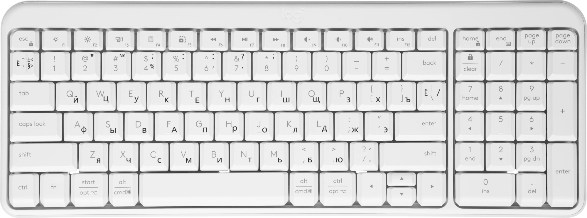 Клавиатура Logitech K251 белый беспроводная BT slim (920-013364) — миниатюра 2