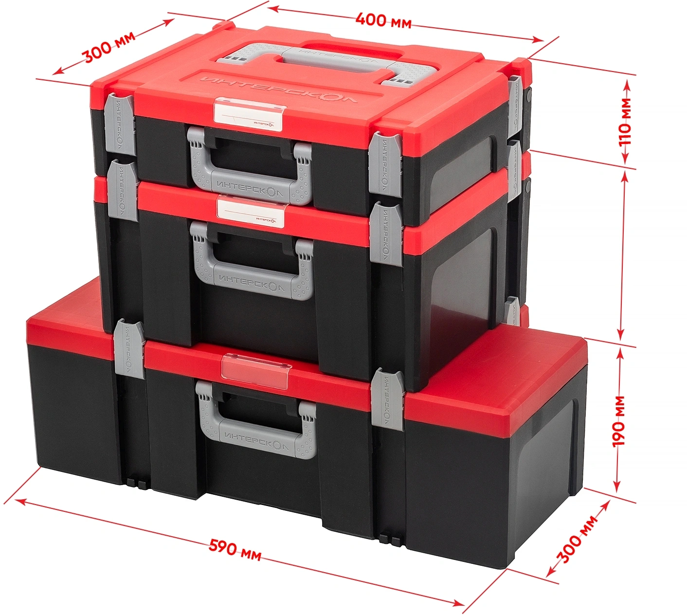Ящик для инструментов Интерскол 2407.150 1отд. красный/черный — миниатюра 5
