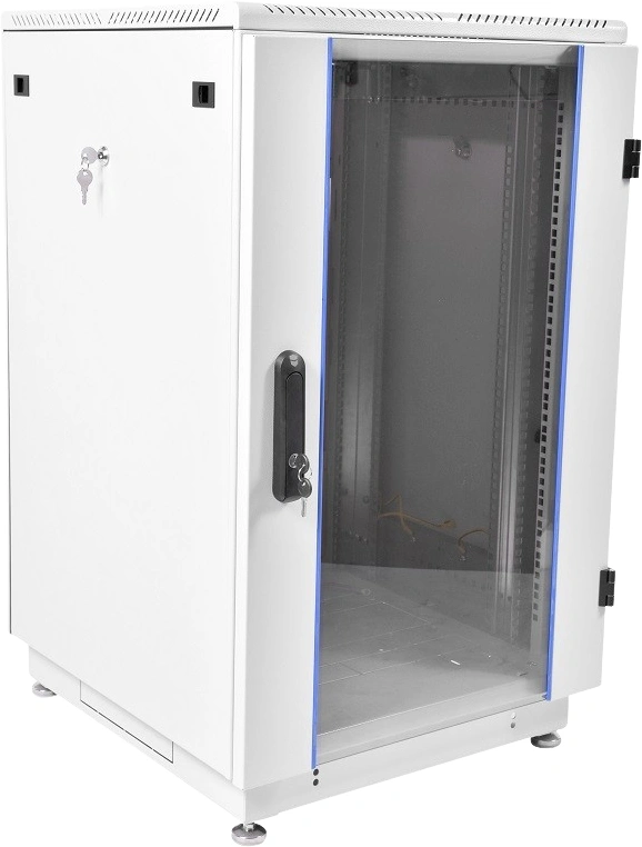 Шкаф коммутационный ЦМО (ШТК-М-30.6.8-1ААА) напольный 30U 600x800мм пер.дв.стекл 2 бок.пан. задн.дв.стал.лист направл.под закл.гайки 400кг серый 655мм 84.8кг 180град. 1515мм IP20 металл — фото 1