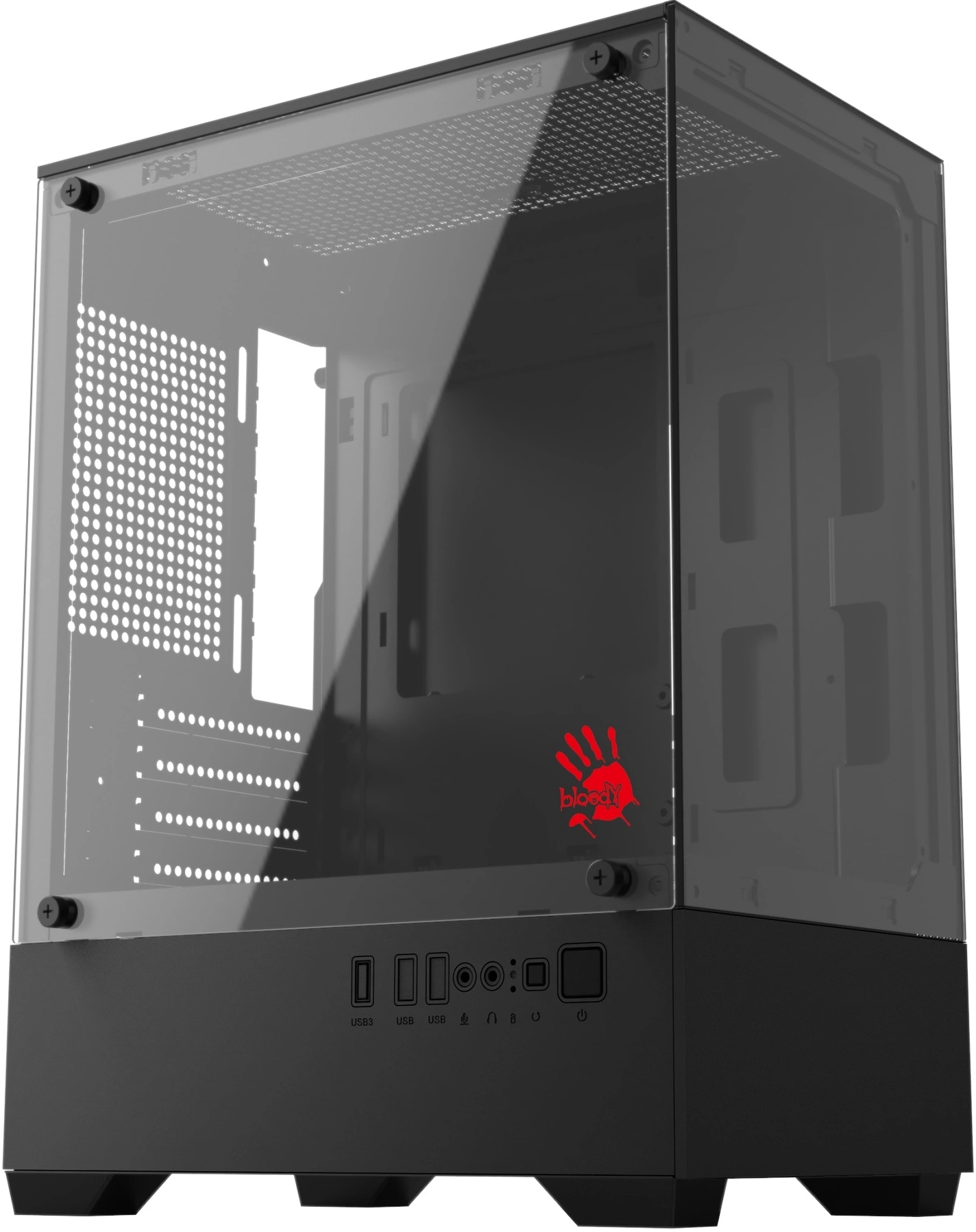 Корпус Bloody CC-125 черный без БП mATX 5x120mm 2xUSB2.0 1xUSB3.0 audio bott PSU — миниатюра 5