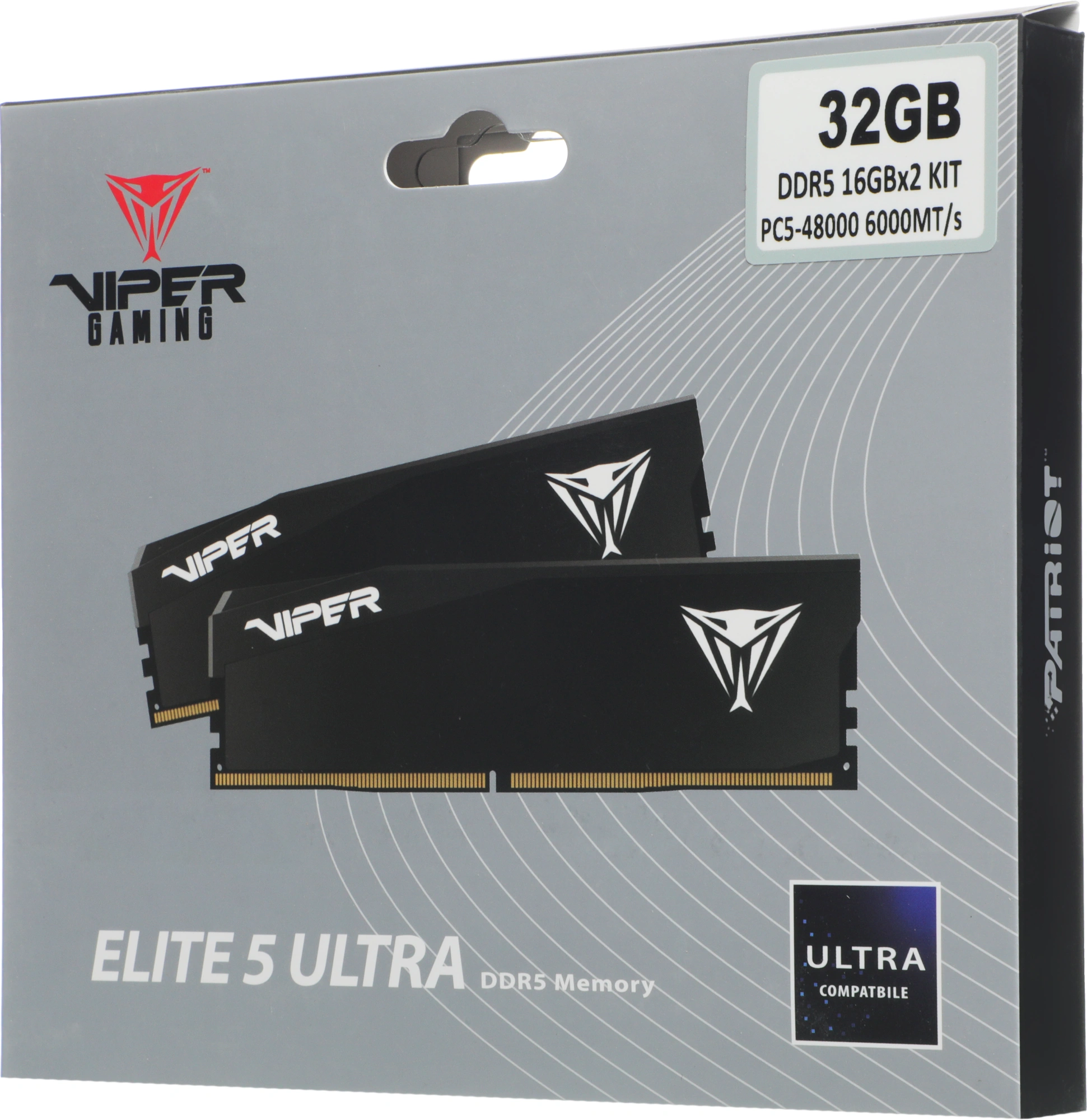 Память DDR5 2x16GB 6000MHz Patriot VEU532G6028K Viper Elite 5 Ultra RTL Gaming PC5-48000 CL28 DIMM UDIMM 288-pin 1.4В kit single rank с радиатором Ret — миниатюра 12