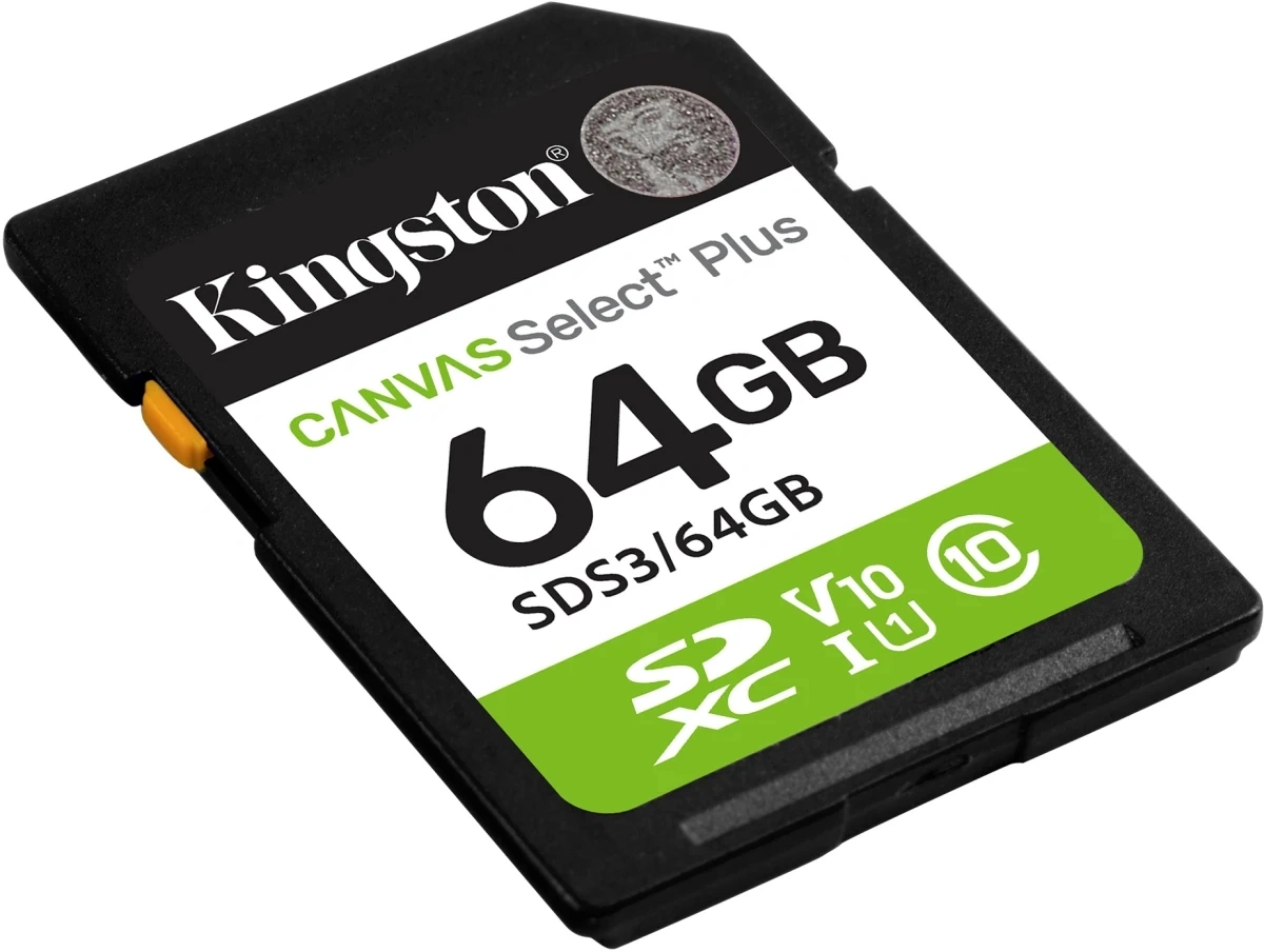 Флеш карта SDXC 64GB Kingston SDS3/64GB Canvas Select Plus V10 w/o adapter — миниатюра 2
