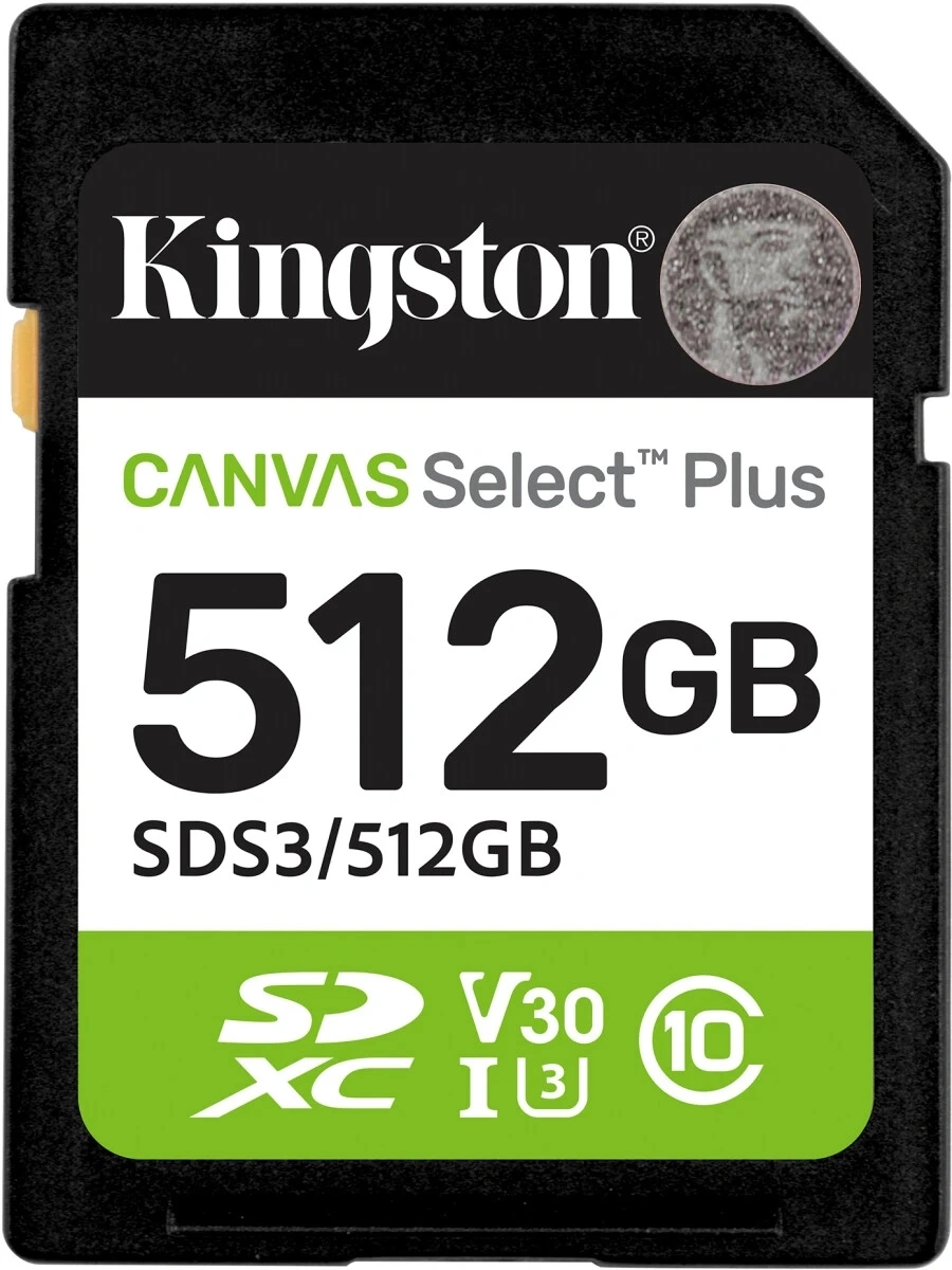 Флеш карта SDXC 512GB Kingston SDS3/512GB Canvas Select Plus V10 w/o adapter — фото 1