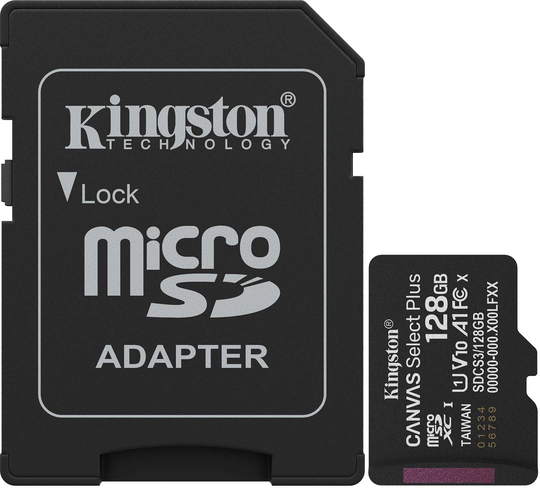Флеш карта microSDXC 128GB Kingston SDCS3/128GB Canvas Select Plus V10 A1 + adapter — миниатюра 2