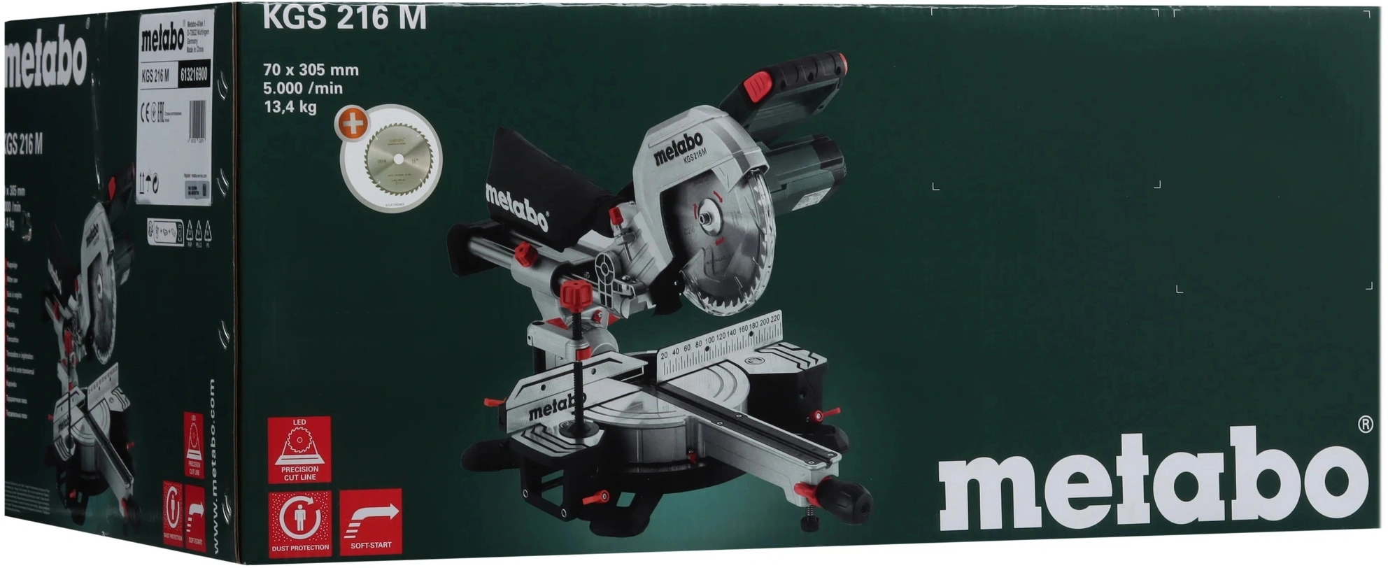 Торцовочная пила Metabo KGS 216 M Set 1500Вт 5000об/мин d=216мм — миниатюра 10