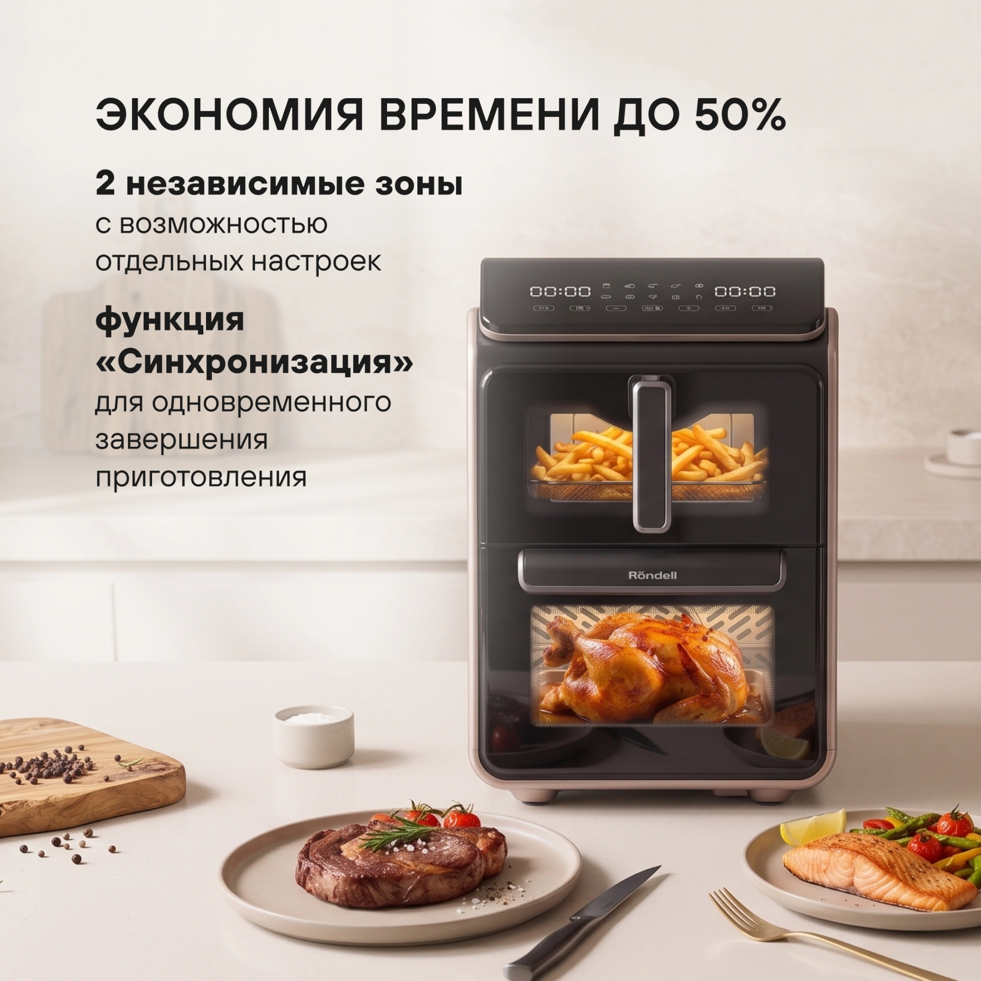 Аэрогриль Rondell RDE-AF999 14л 1700Вт черный — миниатюра 16