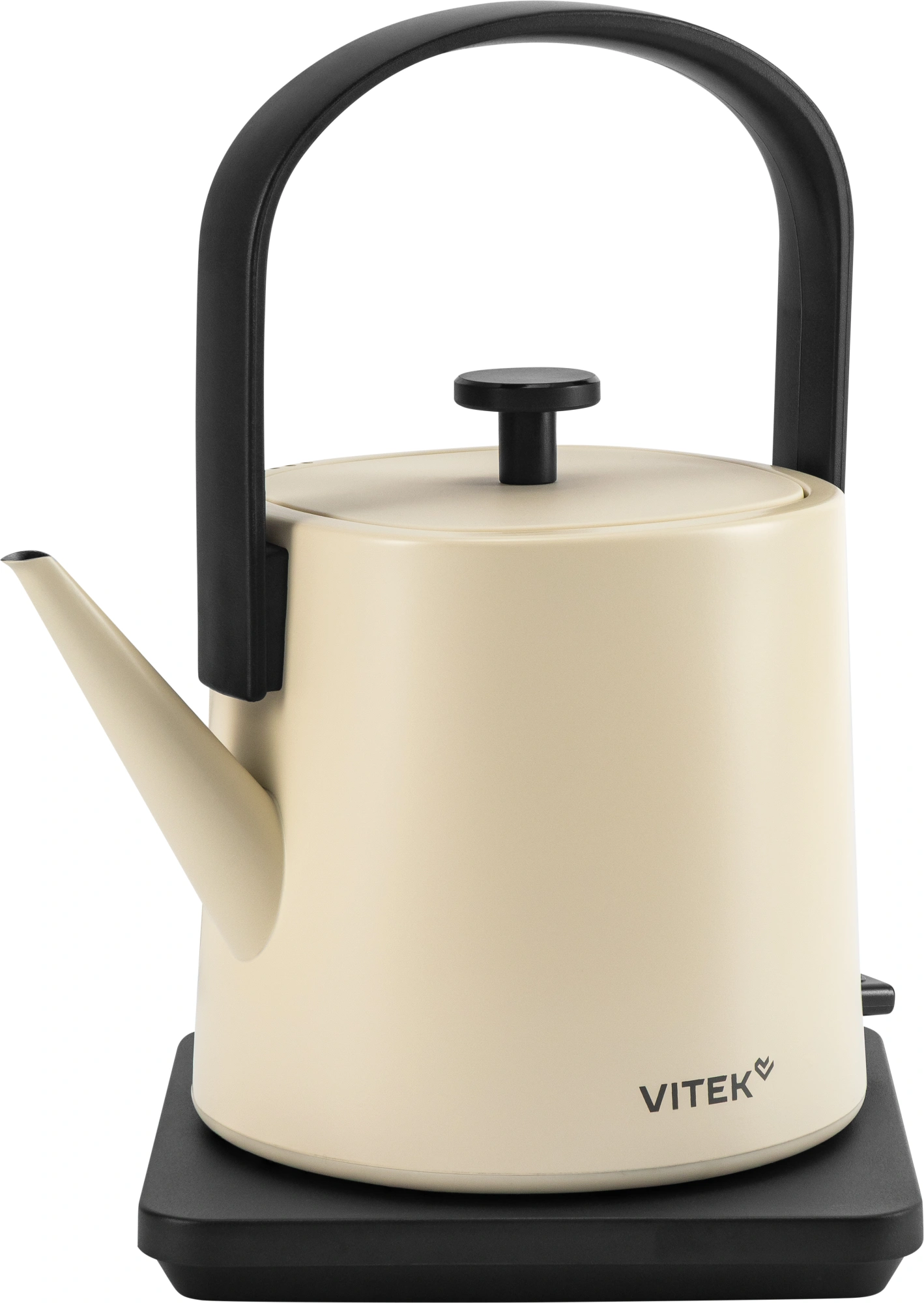 Чайник электрический Vitek VT-WK1001 0.8л. 1000Вт белый/черный корпус: металл — фото 1