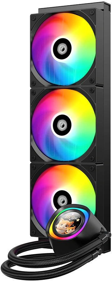 Система водяного охлаждения ID-Cooling FX360 LCD ARGB Soc-AM5/AM4/1200/1700/1851 черный 4-pin 27.2dB Al LCD 350W Ret — миниатюра 2