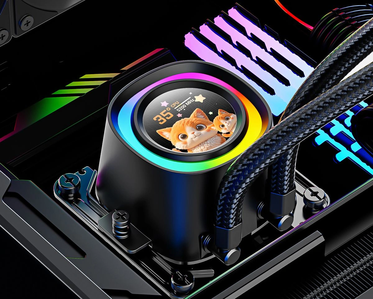 Система водяного охлаждения ID-Cooling FX360 LCD ARGB Soc-AM5/AM4/1200/1700/1851 черный 4-pin 27.2dB Al LCD 350W Ret — миниатюра 12