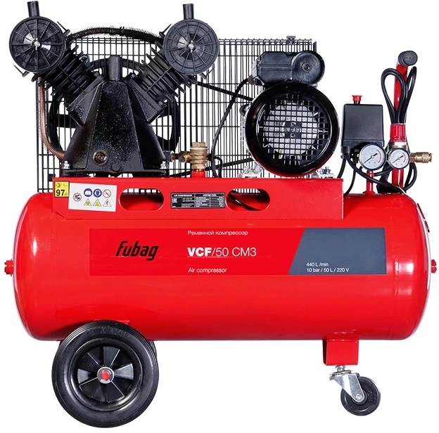 Компрессор поршневой Fubag VCF/50 СM3 масляный 440л/мин 50л 2200Вт красный/черный — миниатюра 3