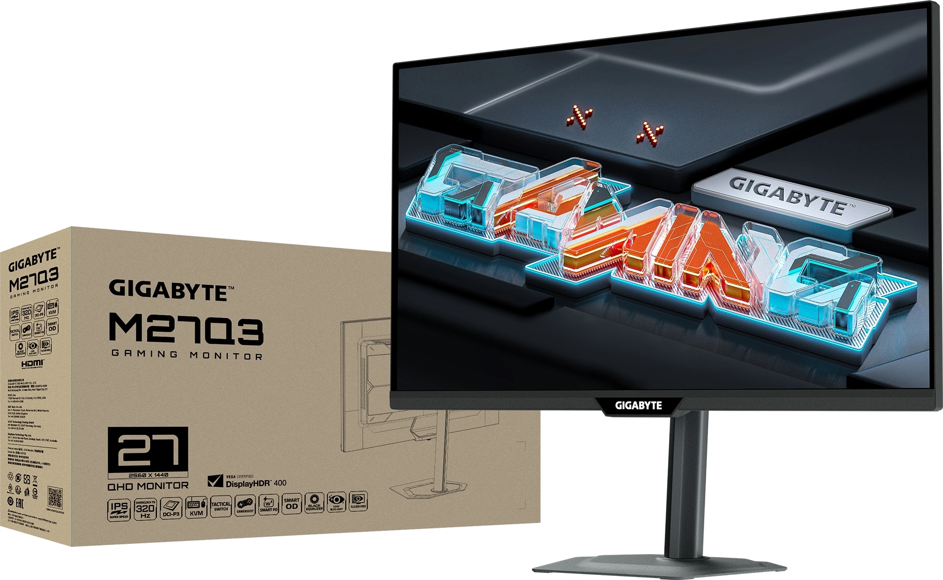 Монитор Gigabyte 27" M27Q3 черный IPS LED 16:9 HDMI полуматовая HAS Piv 1000:1 400cd 178гр/178гр 2560x1440 300Hz DP 2K USB 6.48кг — миниатюра 7