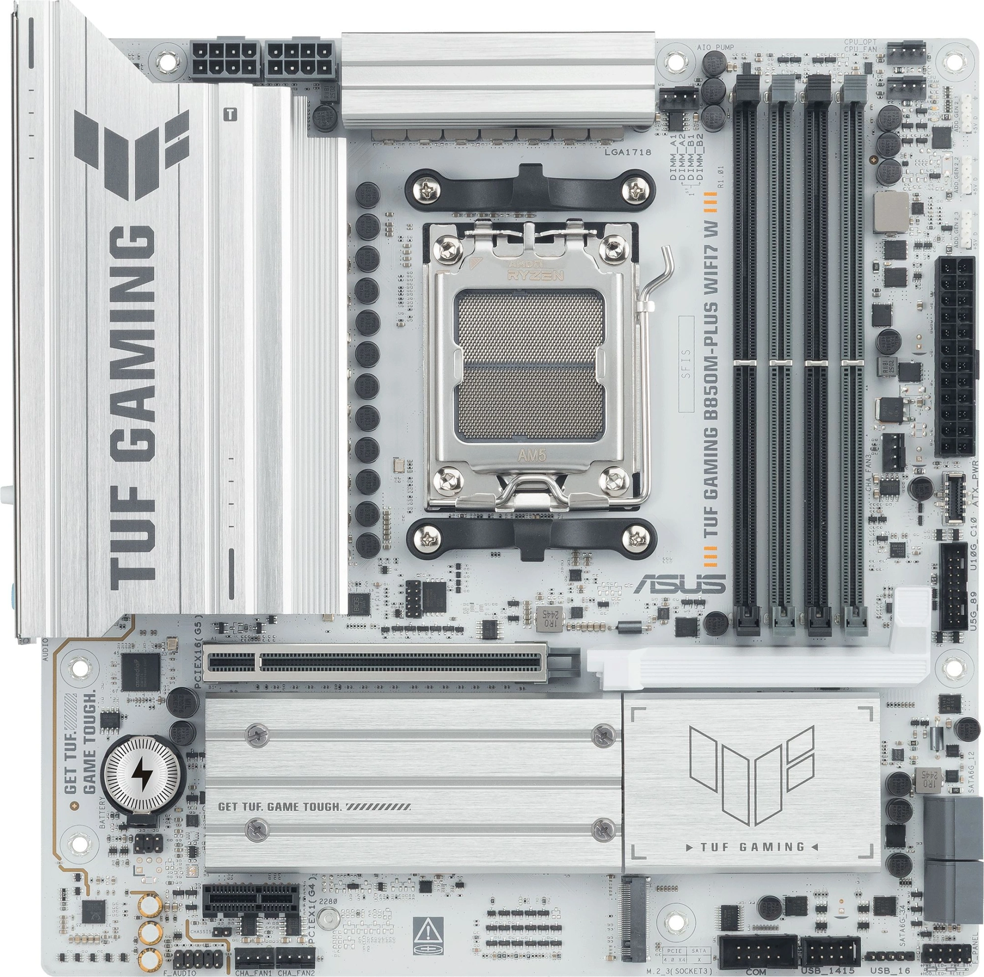 Материнская плата Asus TUF GAMING B850M-PLUS WIFI7 W Socket AM5 AMD B850 4xDDR5 mATX AC`97 8ch(7.1) 2.5Gg RAID+HDMI+DP — миниатюра 3