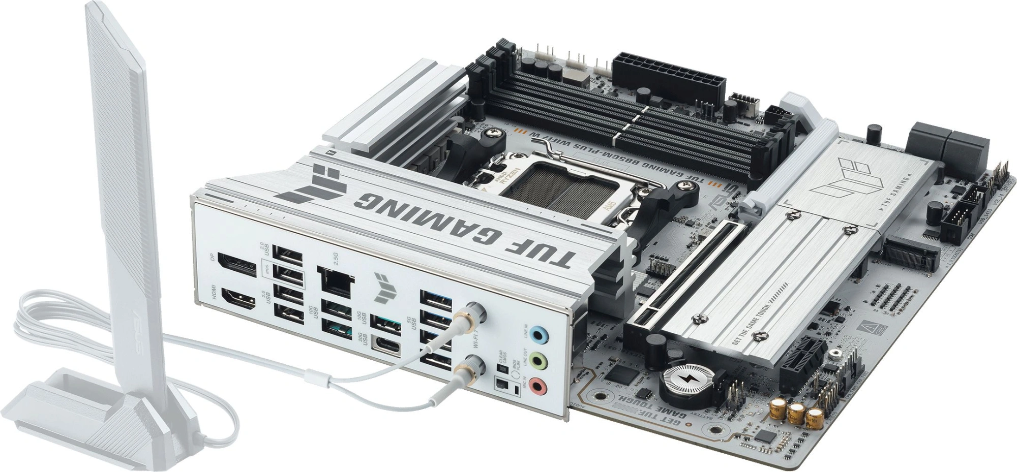 Материнская плата Asus TUF GAMING B850M-PLUS WIFI7 W Socket AM5 AMD B850 4xDDR5 mATX AC`97 8ch(7.1) 2.5Gg RAID+HDMI+DP — миниатюра 9