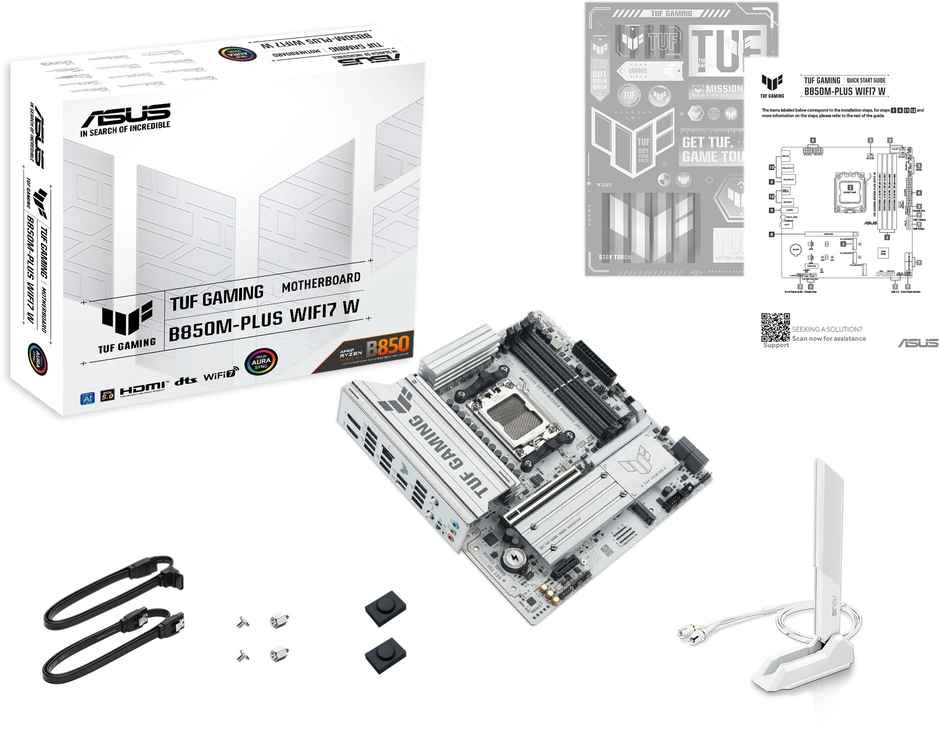 Материнская плата Asus TUF GAMING B850M-PLUS WIFI7 W Socket AM5 AMD B850 4xDDR5 mATX AC`97 8ch(7.1) 2.5Gg RAID+HDMI+DP — миниатюра 5