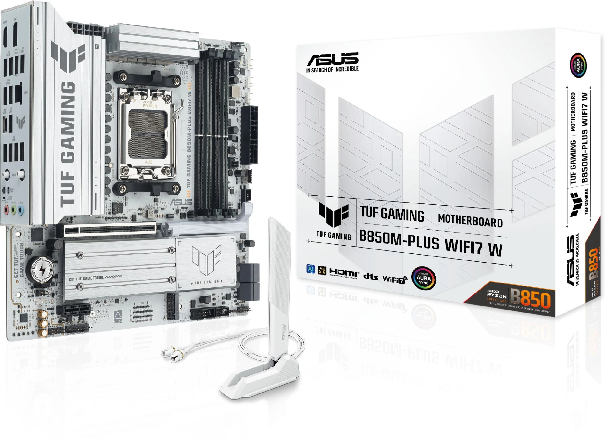 Материнская плата Asus TUF GAMING B850M-PLUS WIFI7 W Socket AM5 AMD B850 4xDDR5 mATX AC`97 8ch(7.1) 2.5Gg RAID+HDMI+DP — миниатюра 2