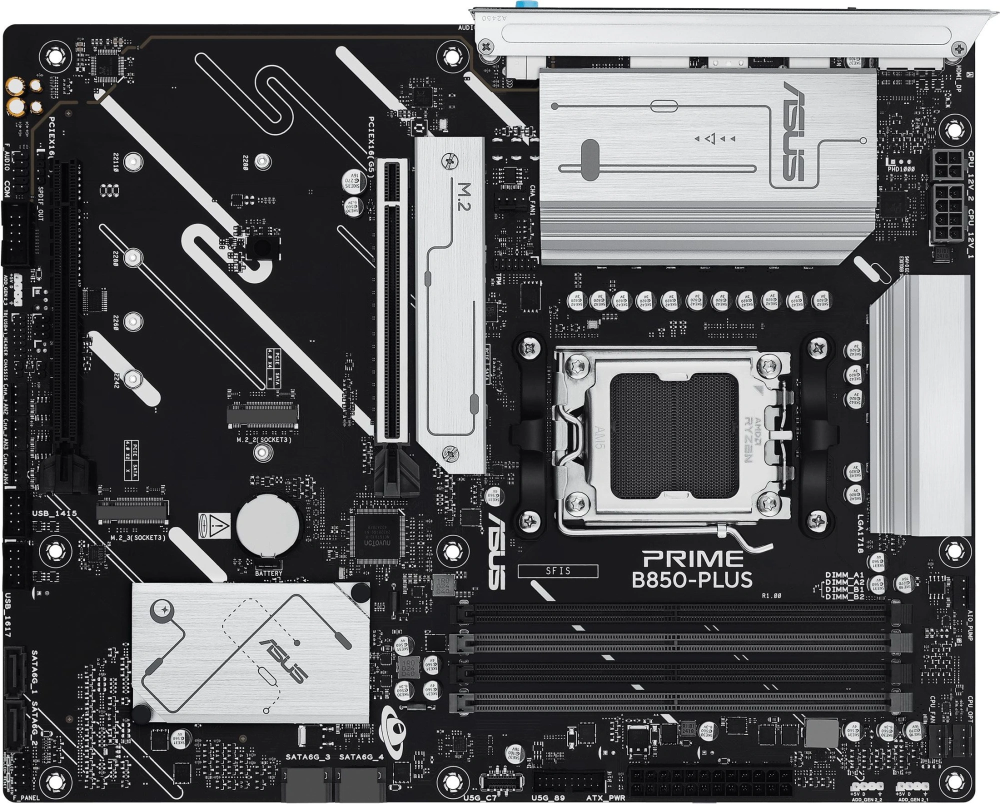 Материнская плата Asus PRIME B850-PLUS-CSM Socket AM5 AMD B850 4xDDR5 ATX AC`97 8ch(7.1) 2.5Gg RAID+HDMI+DP — фото 1