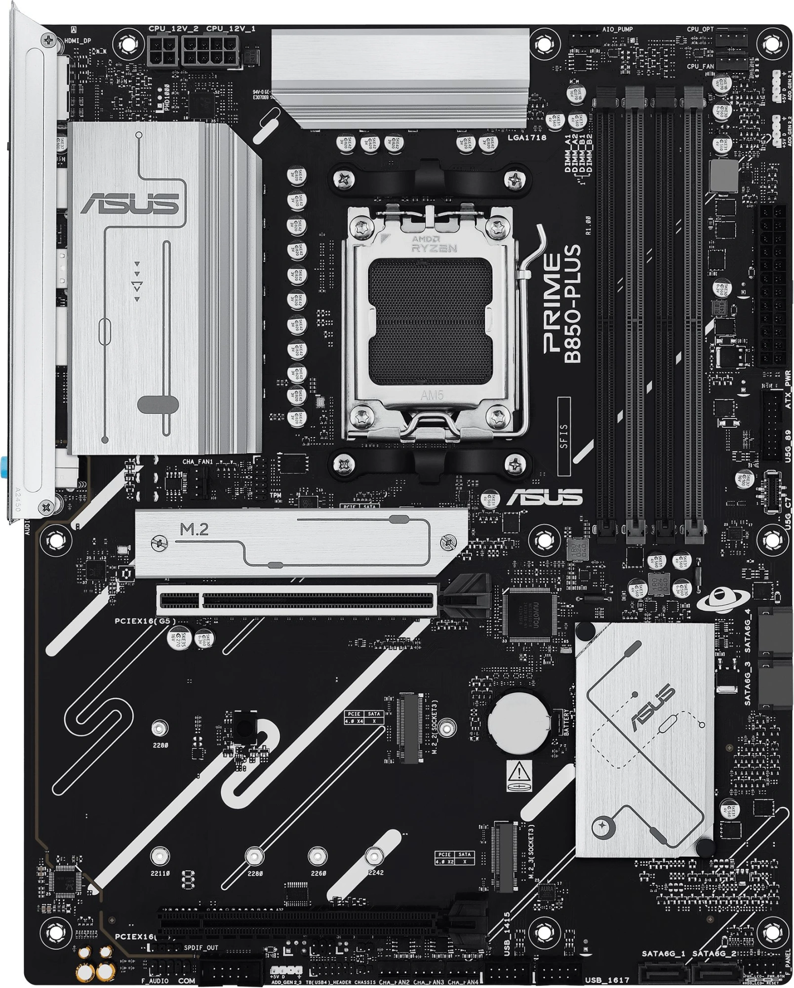 Материнская плата Asus PRIME B850-PLUS-CSM Socket AM5 AMD B850 4xDDR5 ATX AC`97 8ch(7.1) 2.5Gg RAID+HDMI+DP — миниатюра 2
