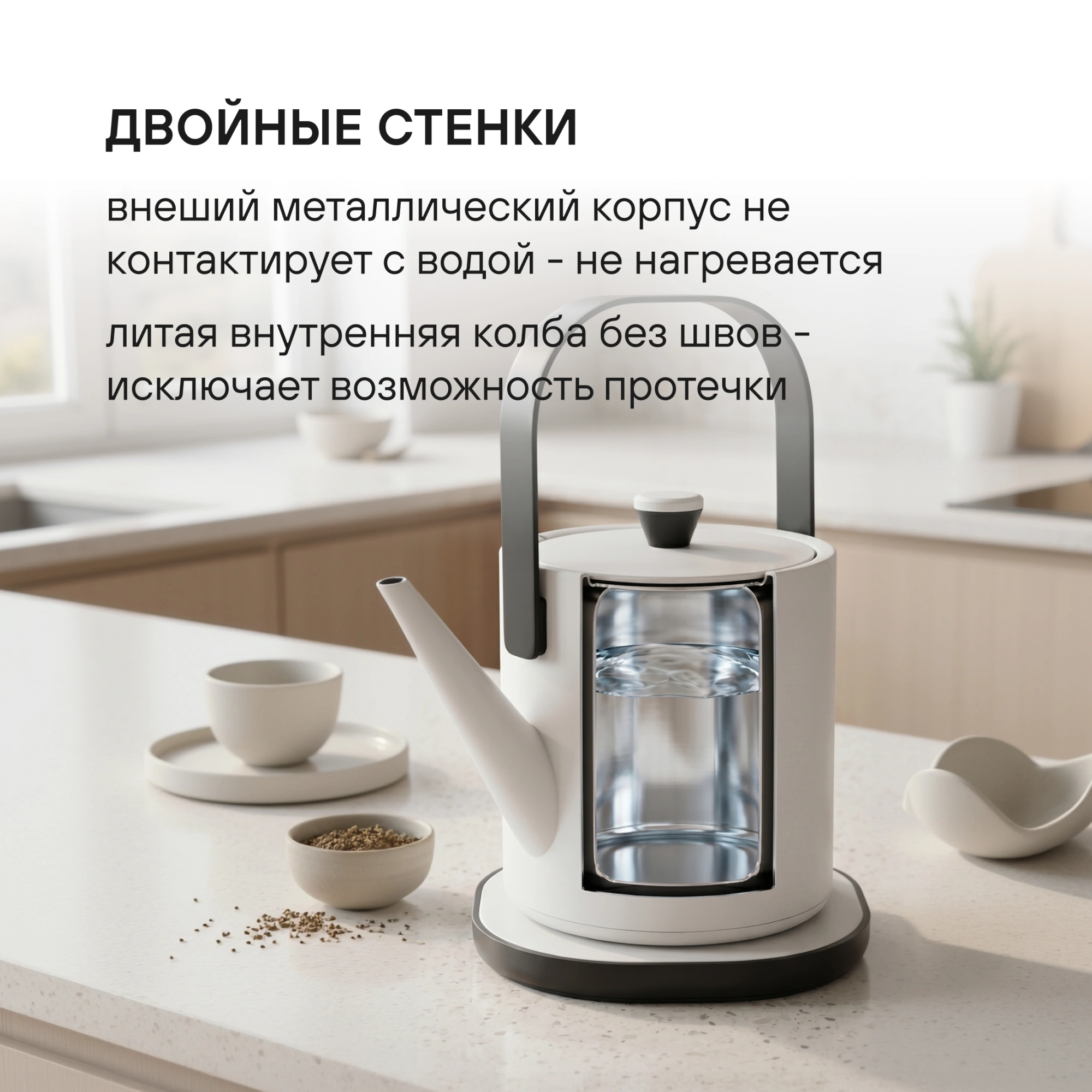 Чайник электрический Rondell RDE-WK818 0.6л. 800Вт белый/черный корпус: металл — миниатюра 11