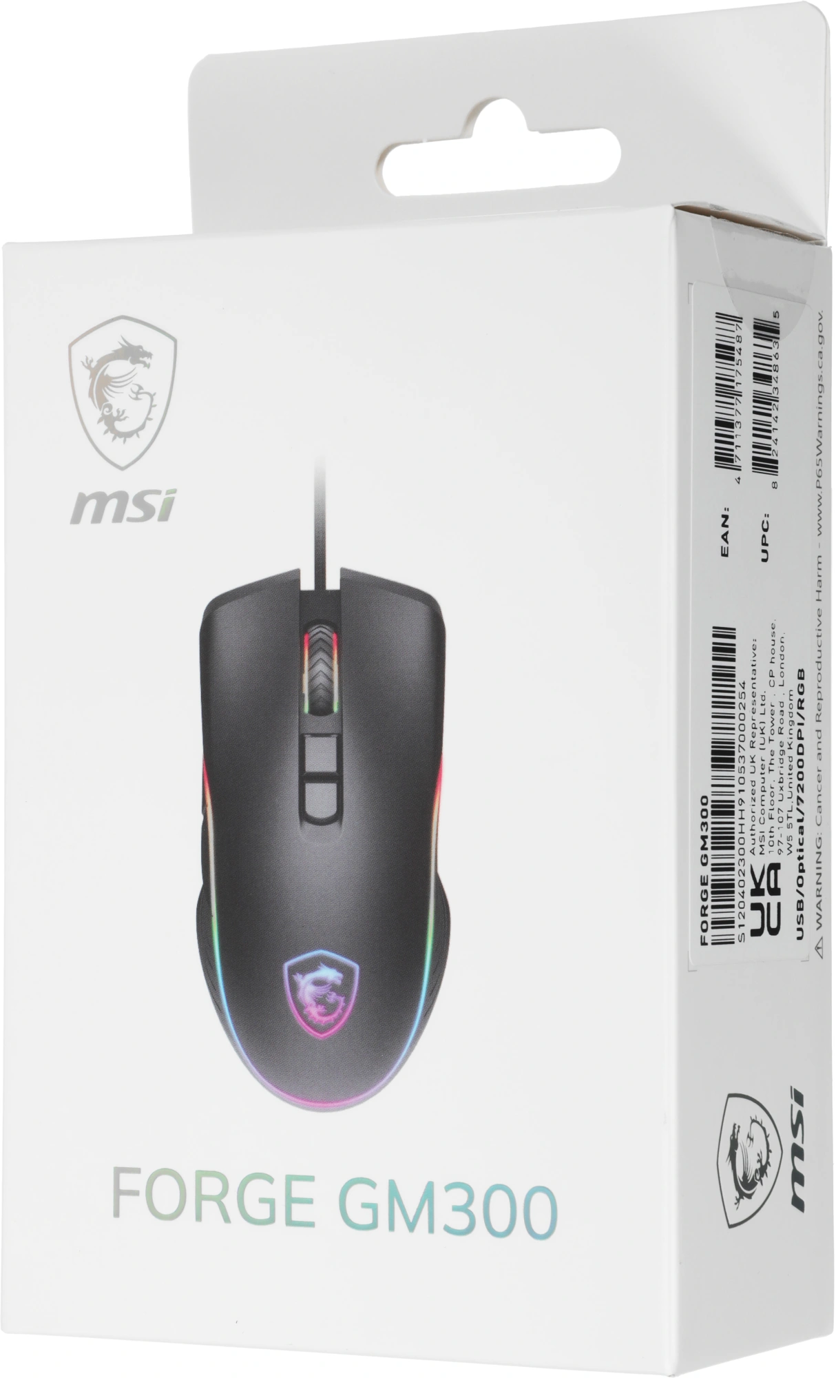 Мышь MSI Forge GM300 черный оптическая 7200dpi USB 6but (S12-0402300-HH9) — миниатюра 8