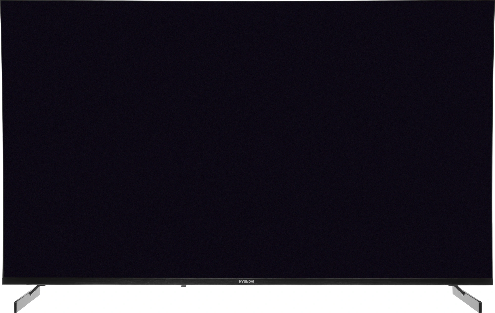 Телевизор LED Hyundai 55" H-LED55BU7011 Google TV Frameless Metal черный 4K Ultra HD 60Hz MEMC DVB-T DVB-T2 DVB-C DVB-S DVB-S2 USB WiFi Smart TV — миниатюра 2
