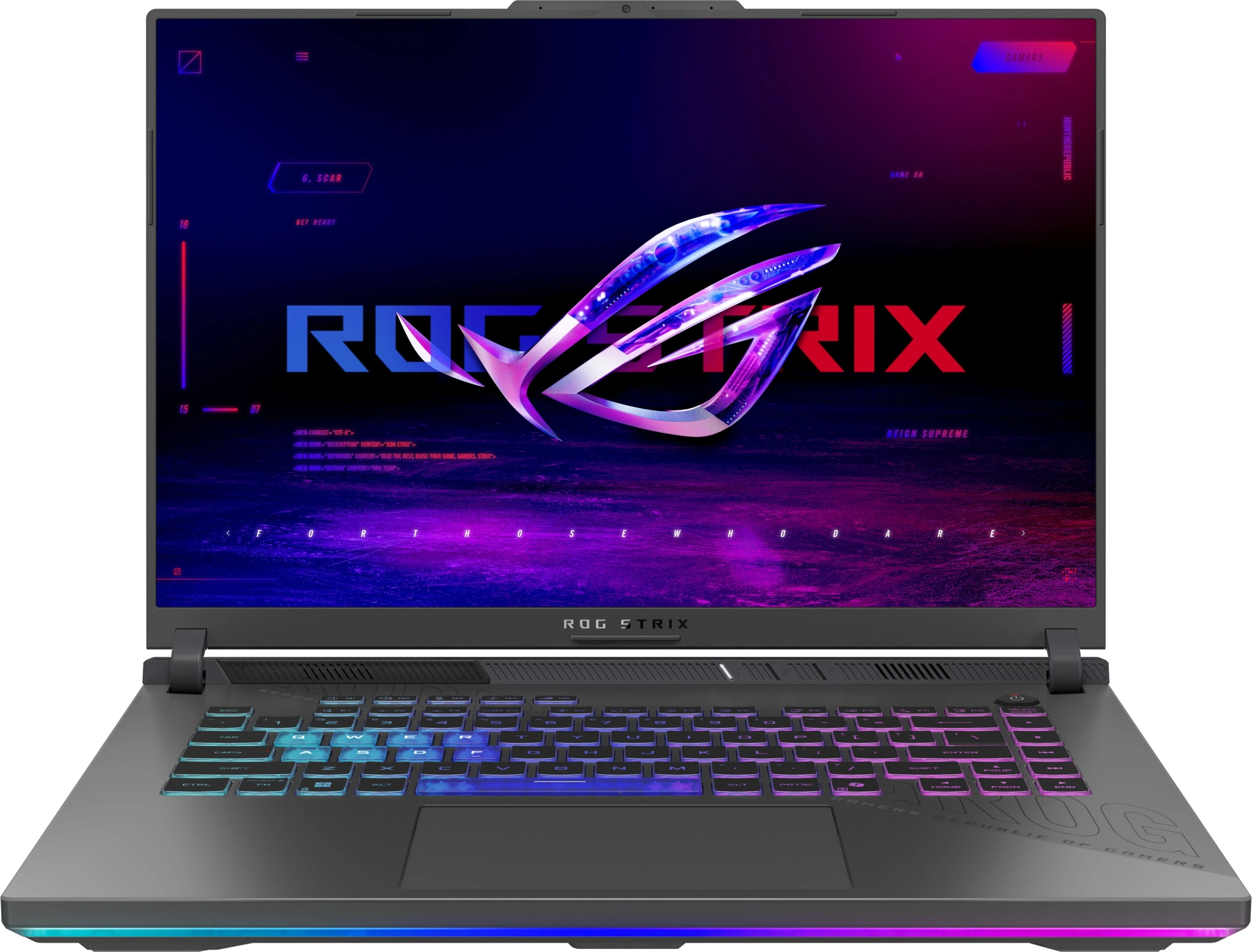 Ноутбук Asus ROG Strix G16 G614PR-RV089 Ryzen 9 8940HX 32Gb SSD1Tb NVIDIA GeForce RTX5070Ti 12Gb 16" IPS WUXGA (1920x1200) без ОС grey WiFi BT Cam (90NR0NJ7-M00620) — фото 1