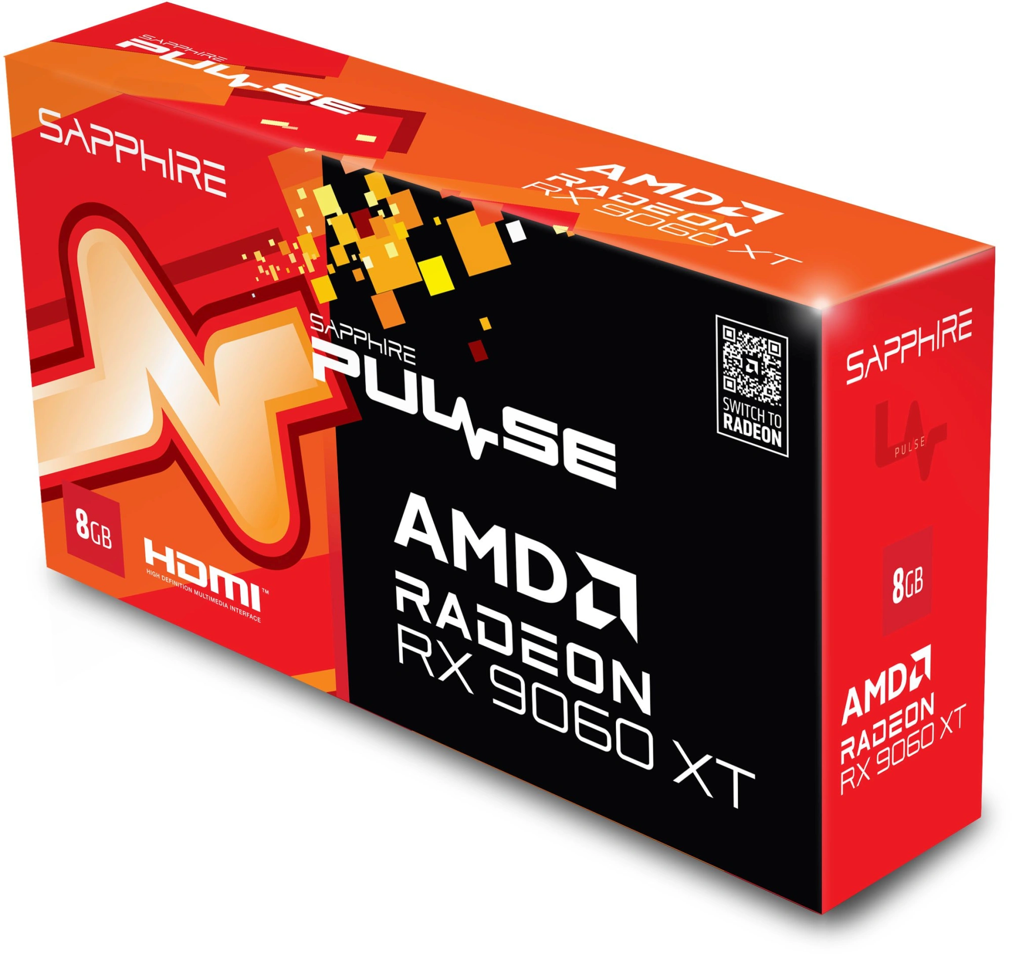 Видеокарта Sapphire PCI-E 5.0 11350-04-20G PULSE AMD RADEON RX 9060 XT GAMING OC 8GB DUAL AMD Radeon RX 9060XT 8Gb 128bit GDDR6 2700/20000 HDMIx2 DPx1 HDCP Ret — миниатюра 6