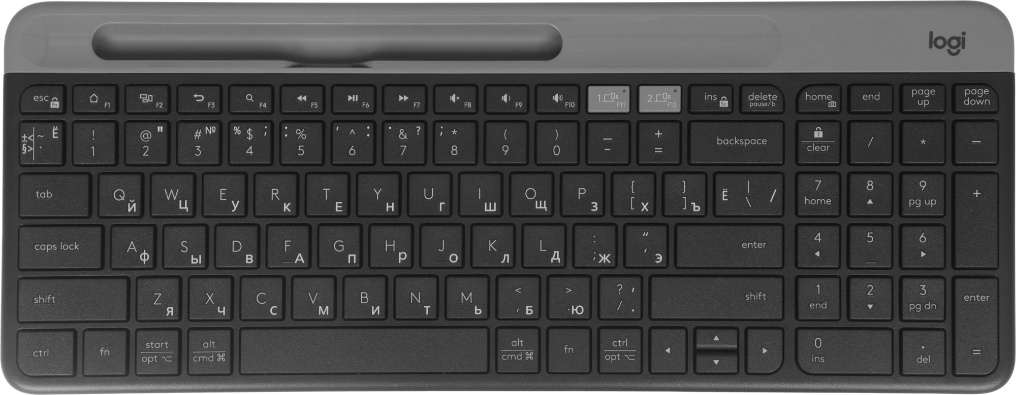 Клавиатура Logitech K580 черный/серебристый USB беспроводная BT/Radio slim Multimedia (920-009208) — миниатюра 4