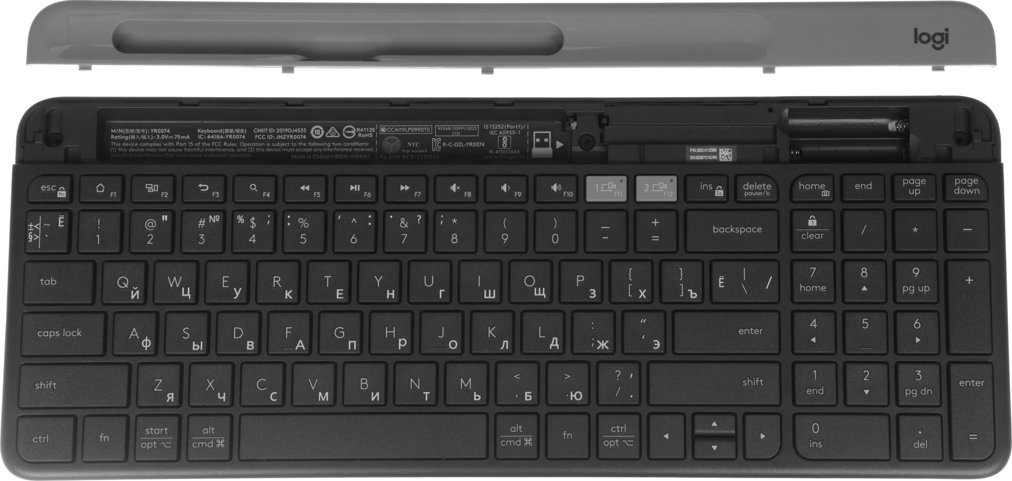 Клавиатура Logitech K580 черный/серебристый USB беспроводная BT/Radio slim Multimedia (920-009208) — миниатюра 8