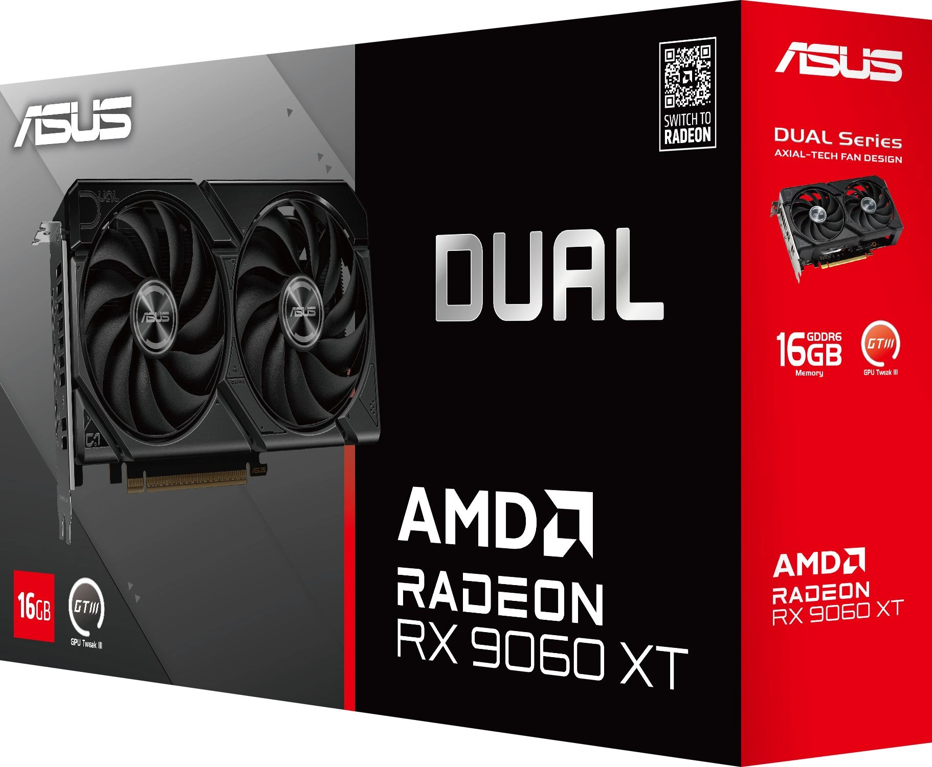 Видеокарта Asus PCI-E 5.0 DUAL-RX9060XT-16G AMD Radeon RX 9060XT 16Gb 128bit GDDR6 2620/20000 HDMIx1 DPx2 HDCP Ret — миниатюра 12
