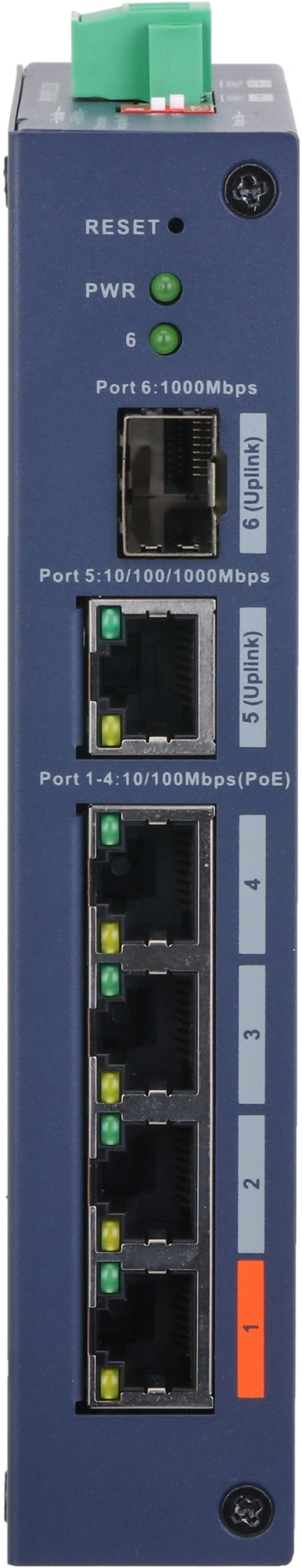 Коммутатор Dahua DH-CHS4106-4ET-60 (L2) 4x100Мбит/с 1x1Гбит/с 1SFP 4PoE 60W управляемый — миниатюра 3