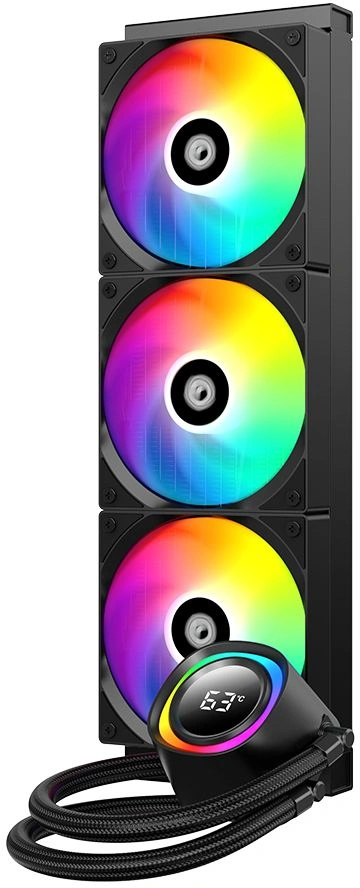 Система водяного охлаждения ID-Cooling FX360 TD ARGB Soc-AM5/AM4/1200/1700/1851 черный 4-pin 27.2dB Al+Cu LCD 350W Ret — миниатюра 2