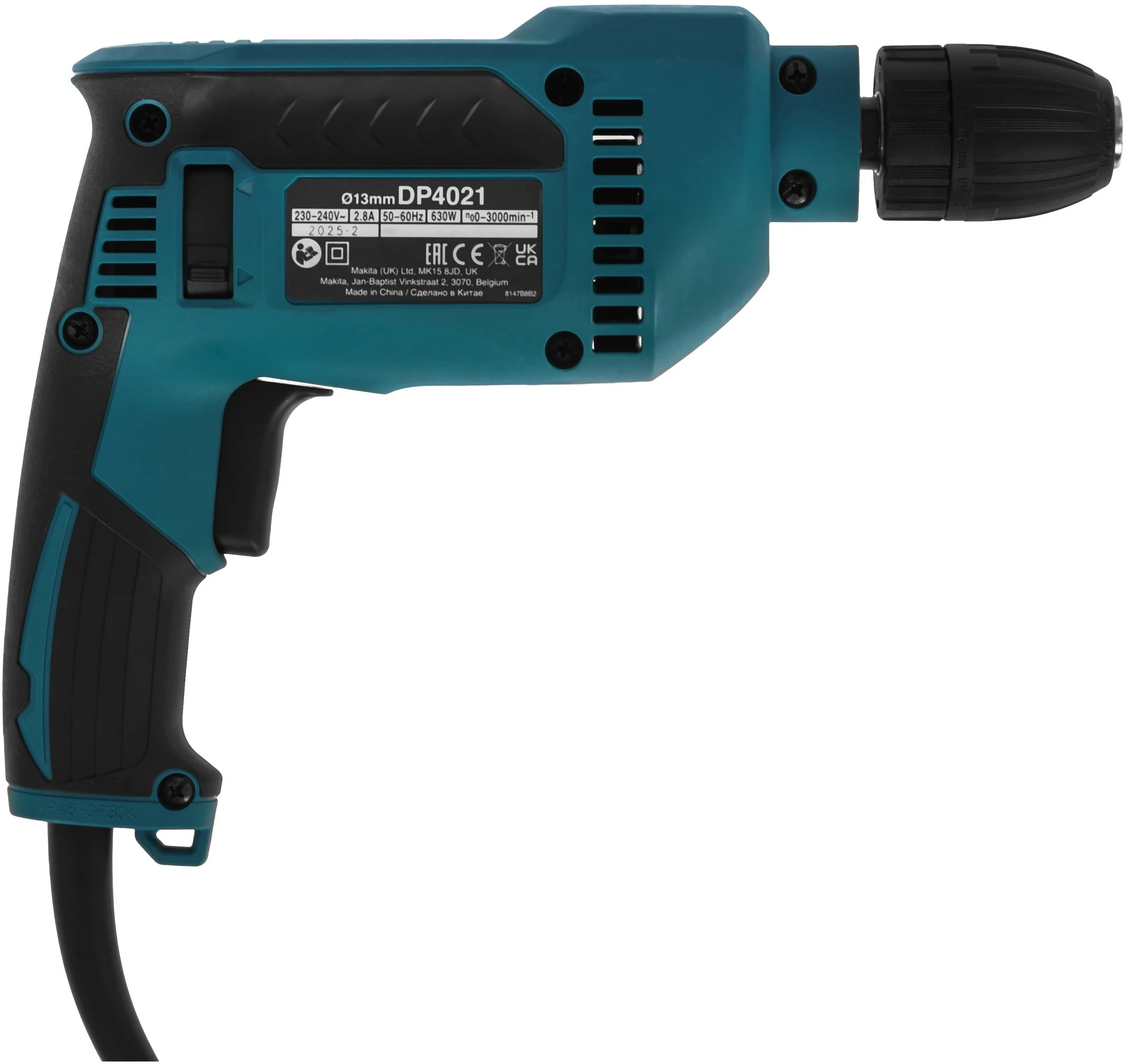 Дрель безударная Makita DP4021 630Вт патрон:быстрозажимной реверс — миниатюра 3