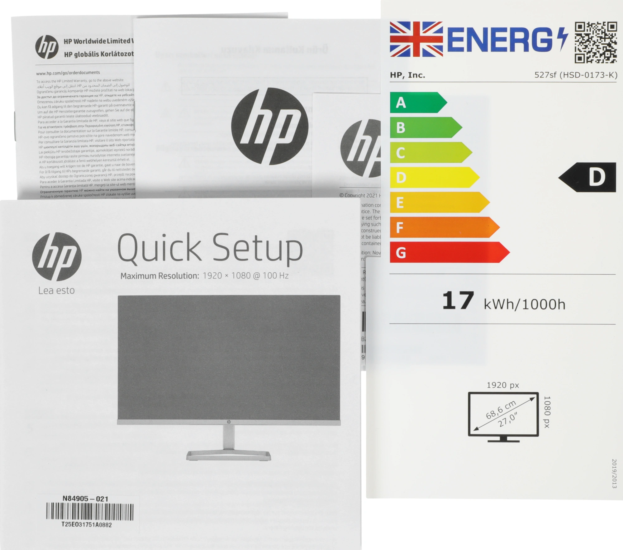 Монитор HP 27" Series 5 527sf черный IPS LED 16:9 HDMI матовая 300cd 178гр/178гр 1920x1080 100Hz VGA FHD 3.2кг — миниатюра 4