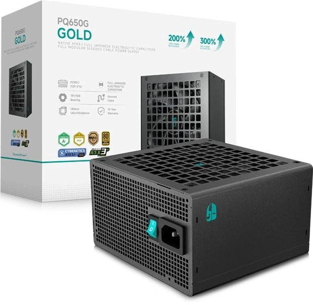 Блок питания Deepcool ATX 650W GamerStorm PQ650G Gen.5 80+ gold (20+4pin) APFC 120mm fan 6xSATA Cab Manag RTL — миниатюра 7