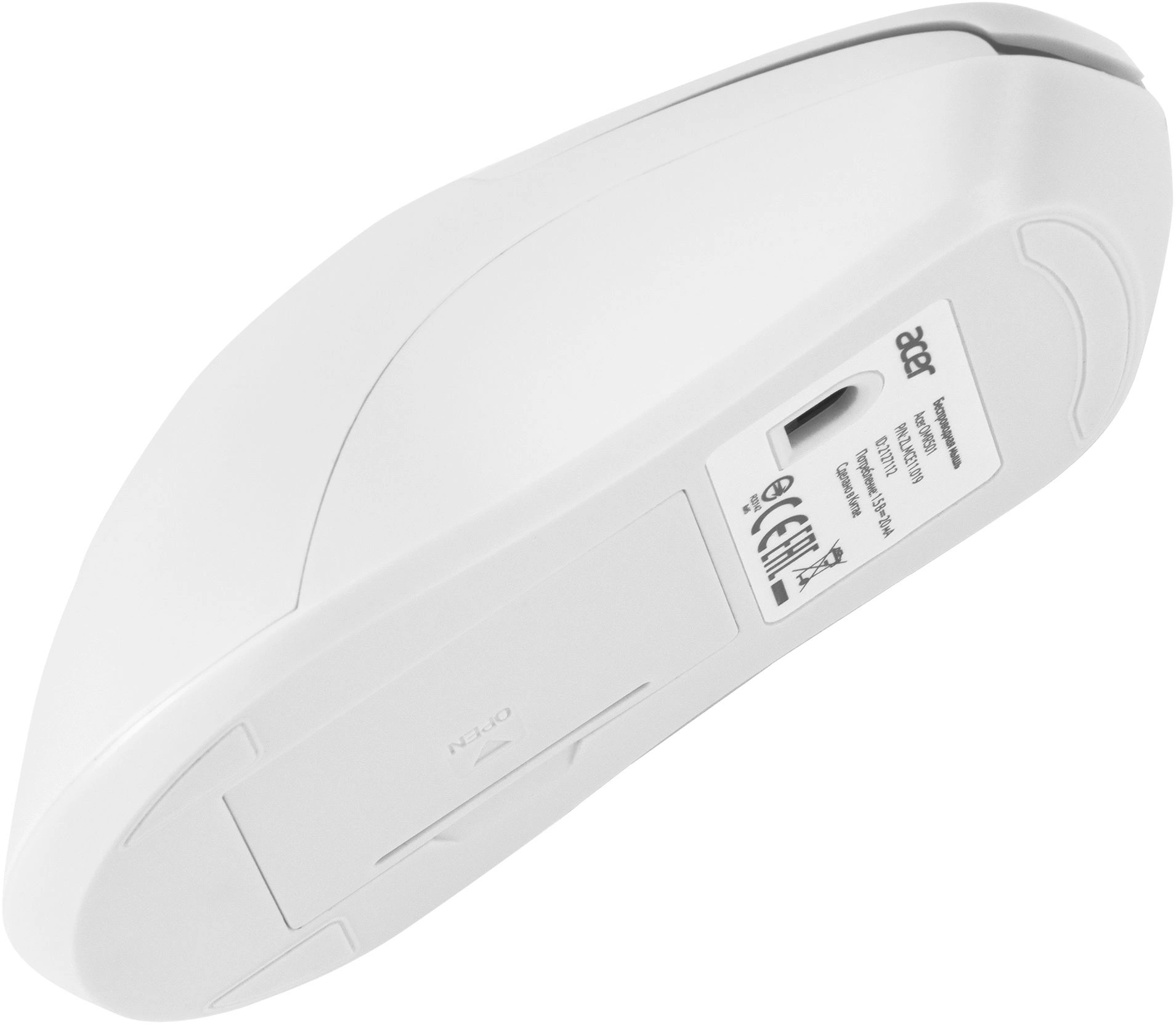 Мышь Acer OMR501 белый оптическая 1600dpi silent беспров. USB 4but (ZL.MCE11.018) — миниатюра 9