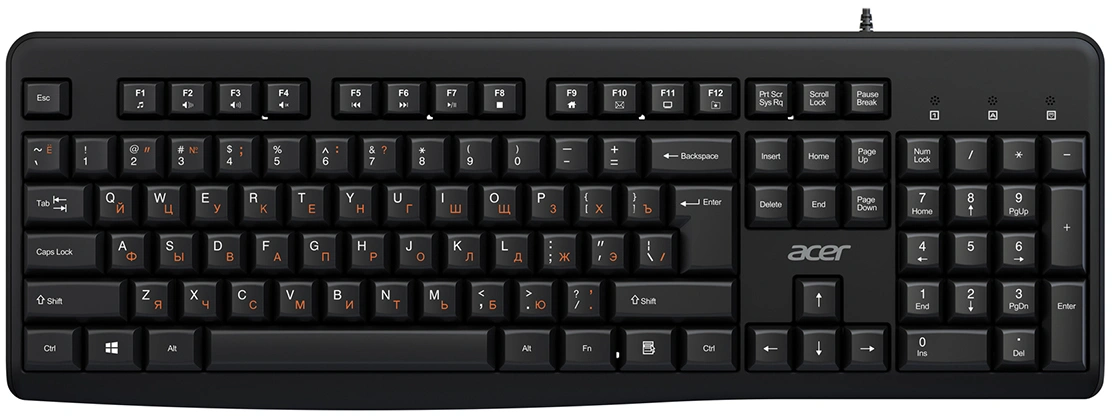 Клавиатура Acer OKW500 черный USB Multimedia (ZL.KBDEE.01T) кабель 1.8м — фото 1