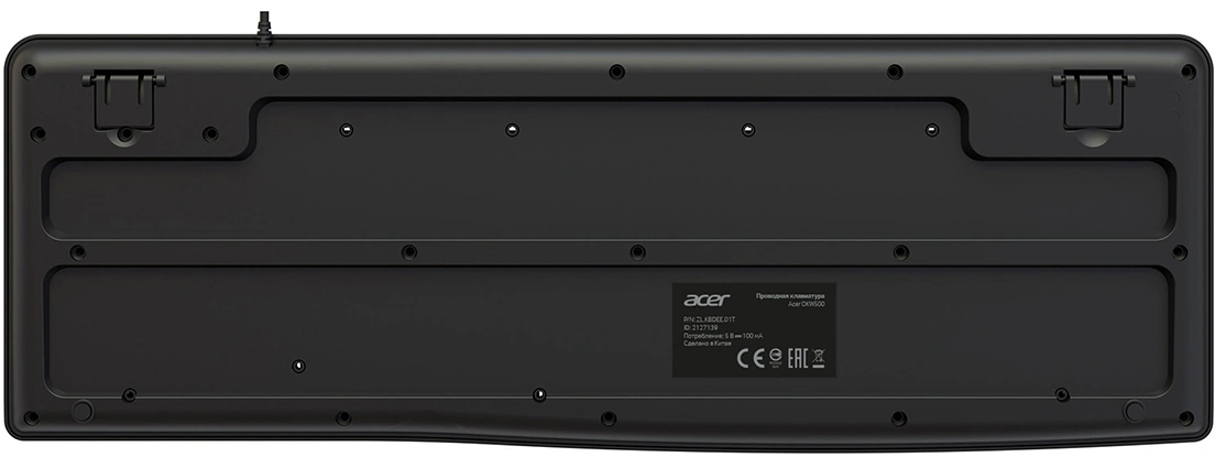 Клавиатура Acer OKW500 черный USB Multimedia (ZL.KBDEE.01T) кабель 1.8м — миниатюра 2