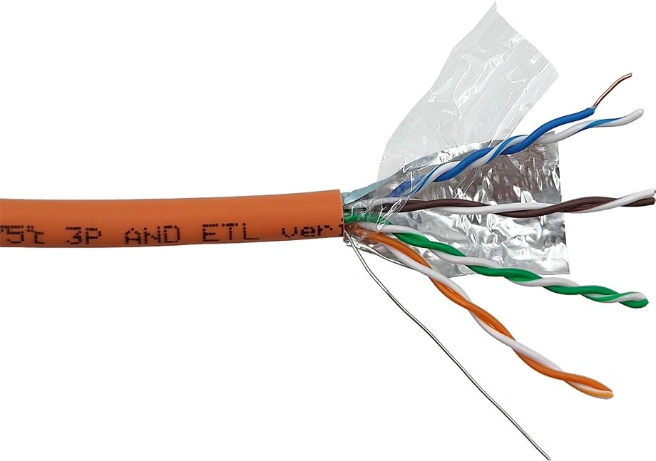 Кабель информационный Lanmaster LAN-5EFTP-HFLT-OR кат.5E FTP 4 пары 24AWG LSZH внутренний 305м оранжевый — фото 1