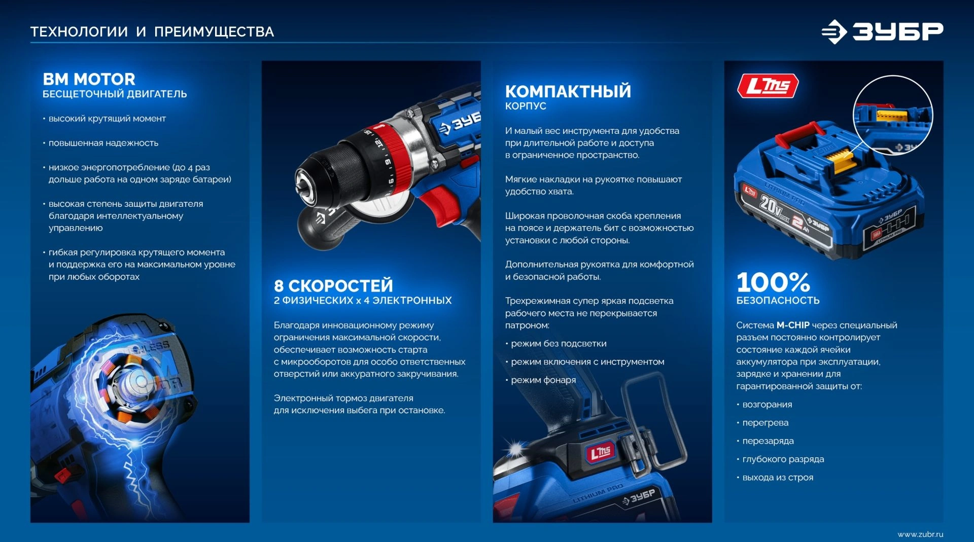 Дрель-шуруповерт Зубр DB-70-22 40Вт аккум. патрон:быстрозажимной (кейс в комплекте) — миниатюра 9