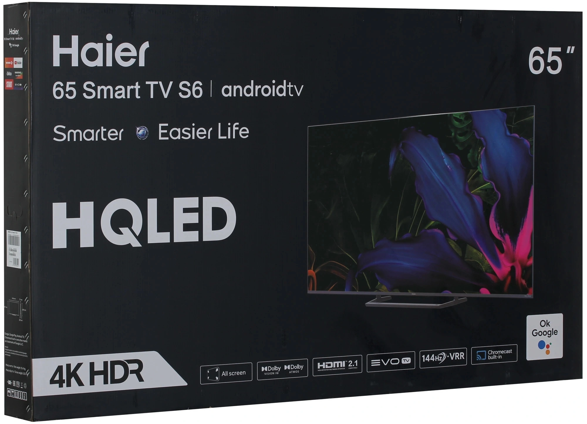 Телевизор QLED Haier 65" Smart TV S6 Frameless серый 4K Ultra HD 144Hz MEMC DVB-T DVB-T2 DVB-C DVB-S DVB-S2 USB WiFi Smart TV — миниатюра 11
