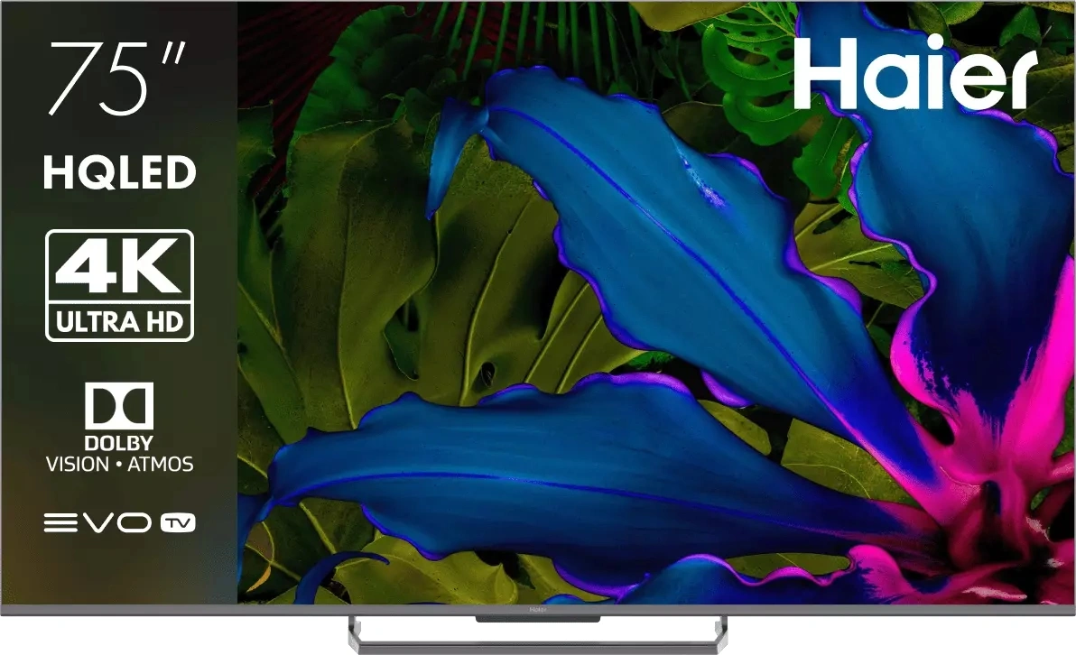 Телевизор QLED Haier 75" Smart TV S6 Frameless серый 4K Ultra HD 144Hz MEMC DVB-T DVB-T2 DVB-C DVB-S DVB-S2 USB WiFi Smart TV — фото 1