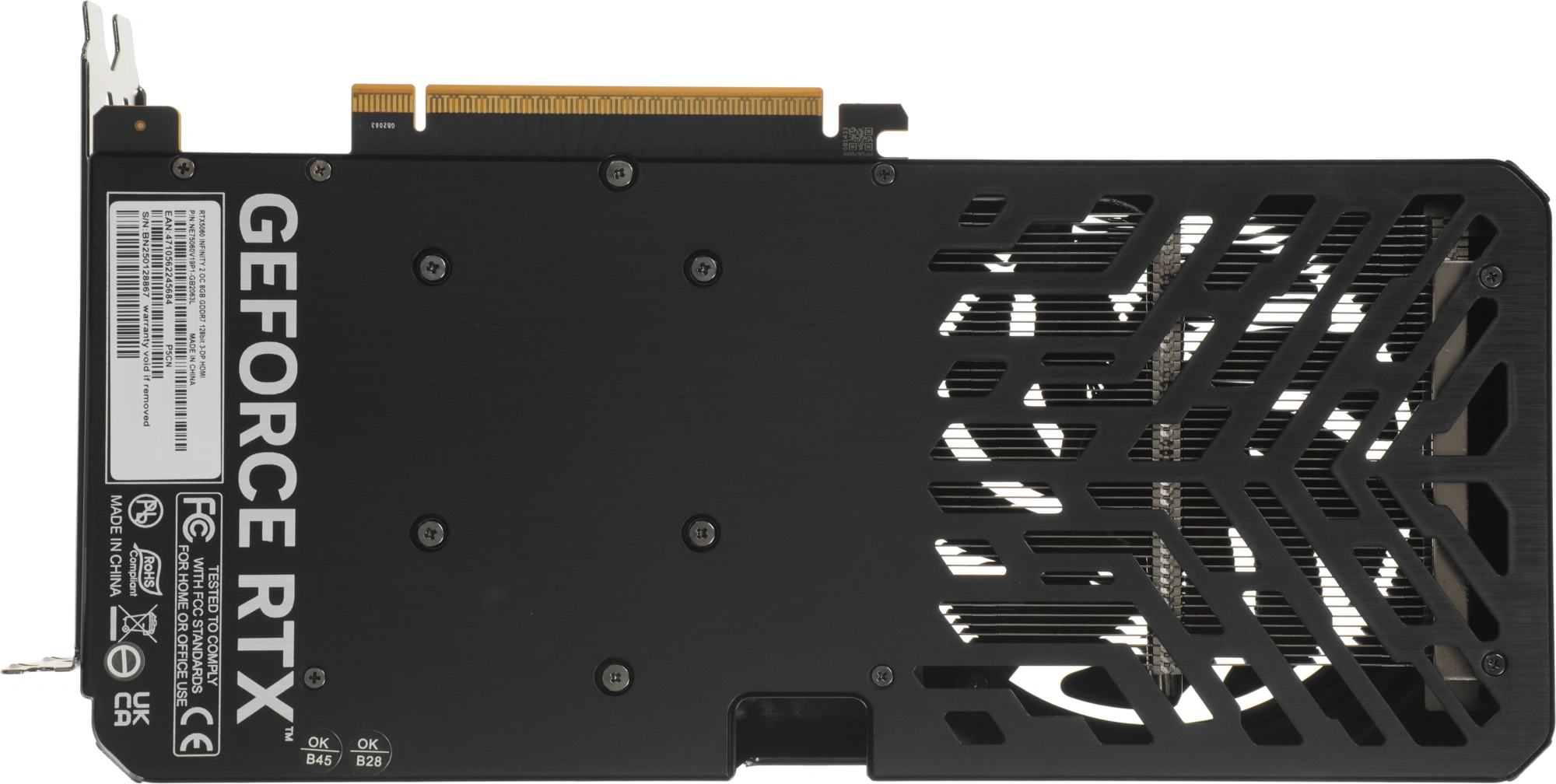 Видеокарта Palit PCI-E 5.0 PA-RTX5060 INFINITY 2 OC NVIDIA GeForce RTX 5060 8Gb 128bit GDDR7 2280/28000 HDMIx1 DPx3 HDCP Ret — миниатюра 5