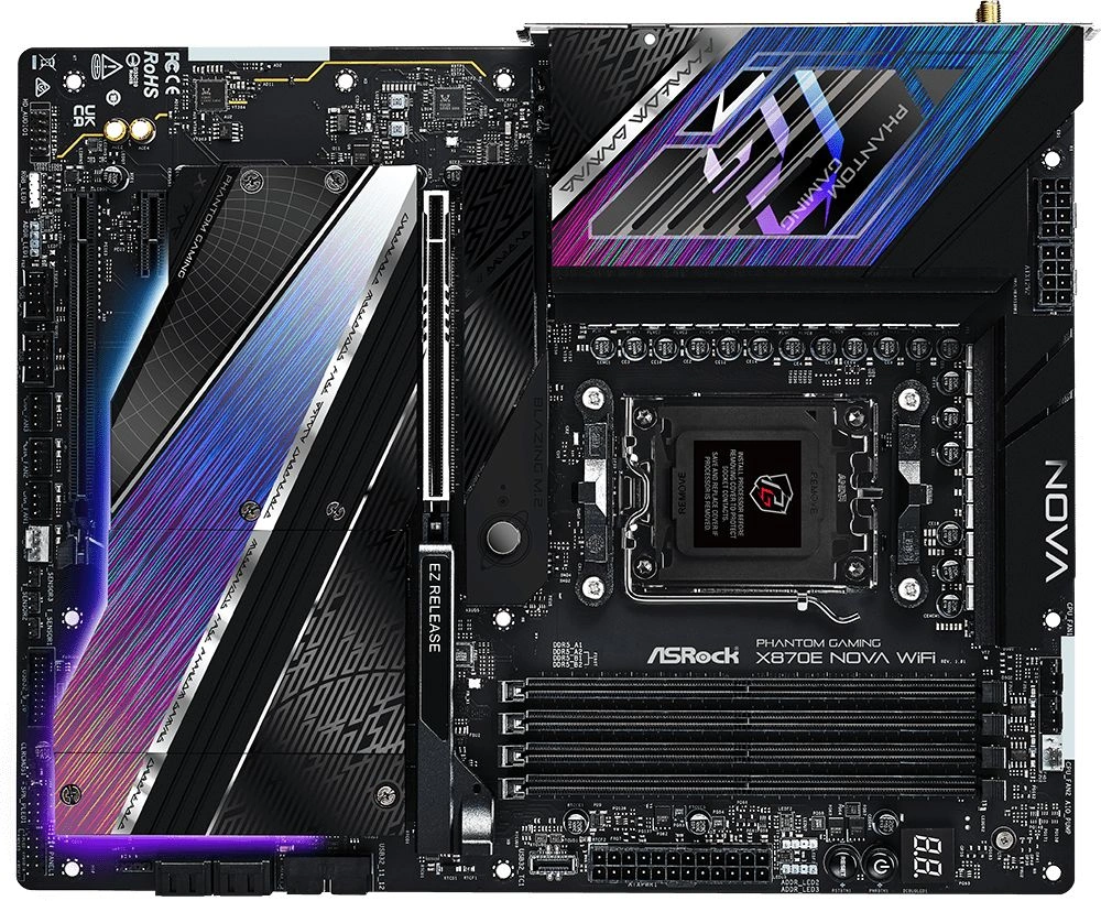 Материнская плата Asrock X870E NOVA WIFI Socket AM5 AMD X870E 4xDDR5 ATX AC`97 8ch(7.1) 5Gigabit RAID+HDMI — миниатюра 2