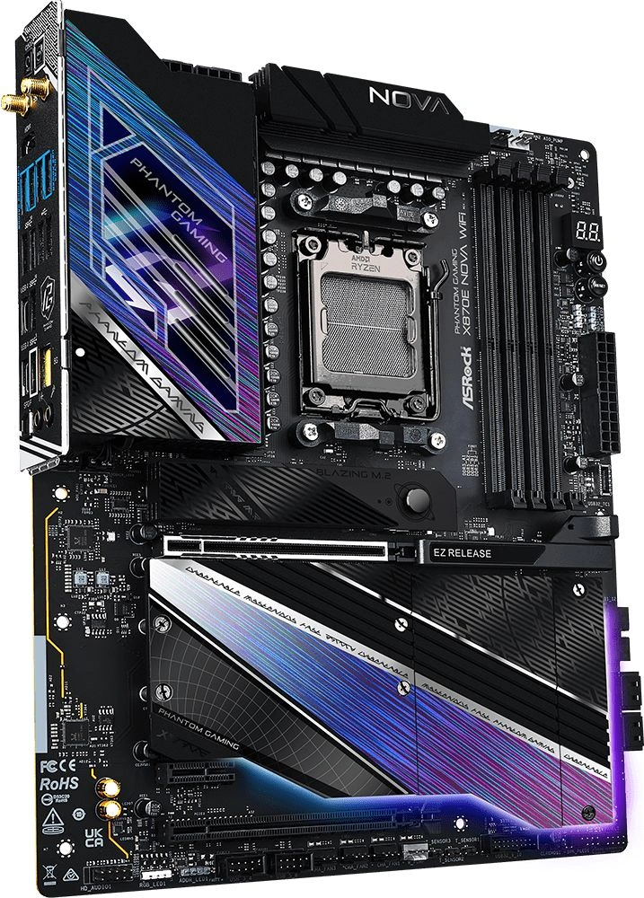 Материнская плата Asrock X870E NOVA WIFI Socket AM5 AMD X870E 4xDDR5 ATX AC`97 8ch(7.1) 5Gigabit RAID+HDMI — миниатюра 4