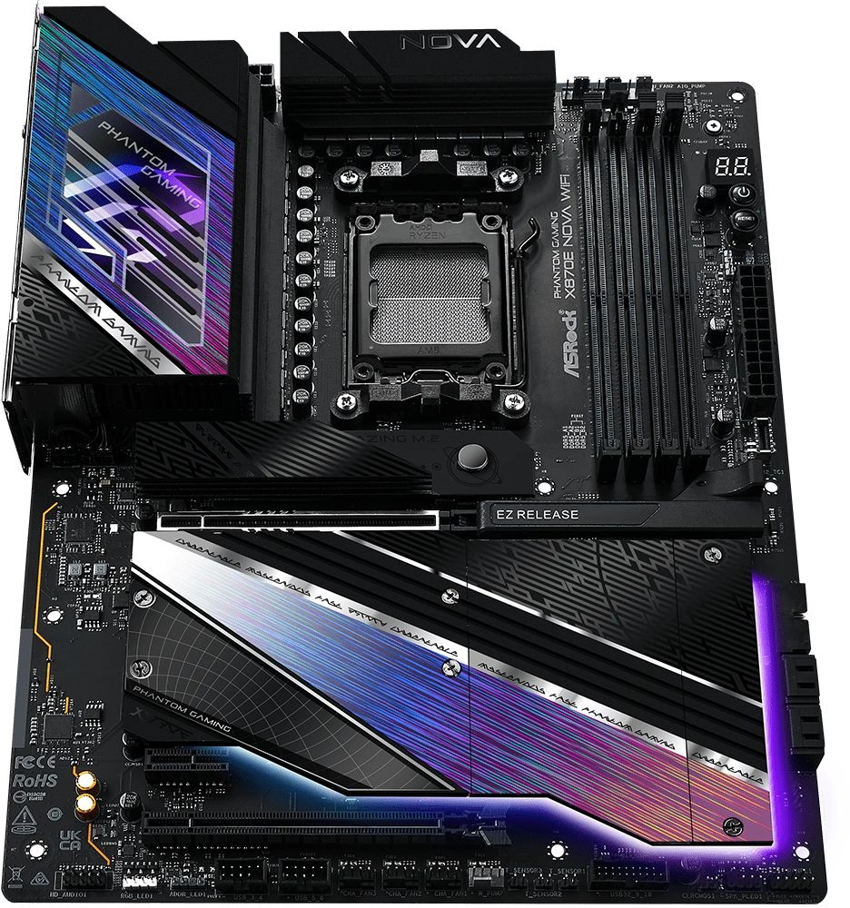 Материнская плата Asrock X870E NOVA WIFI Socket AM5 AMD X870E 4xDDR5 ATX AC`97 8ch(7.1) 5Gigabit RAID+HDMI — миниатюра 8
